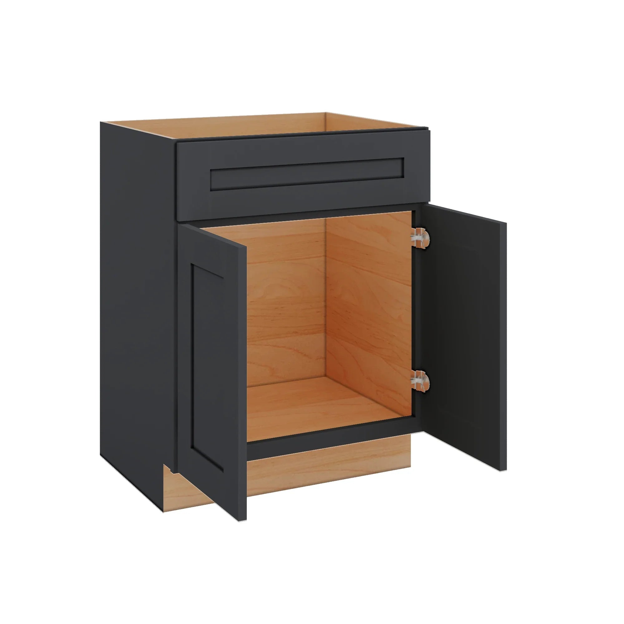 Modernform Cabinet Onyx Black Shaker 27" W X 34 1/2" H X 21" D Sink Base 2 Doors/1 False Front