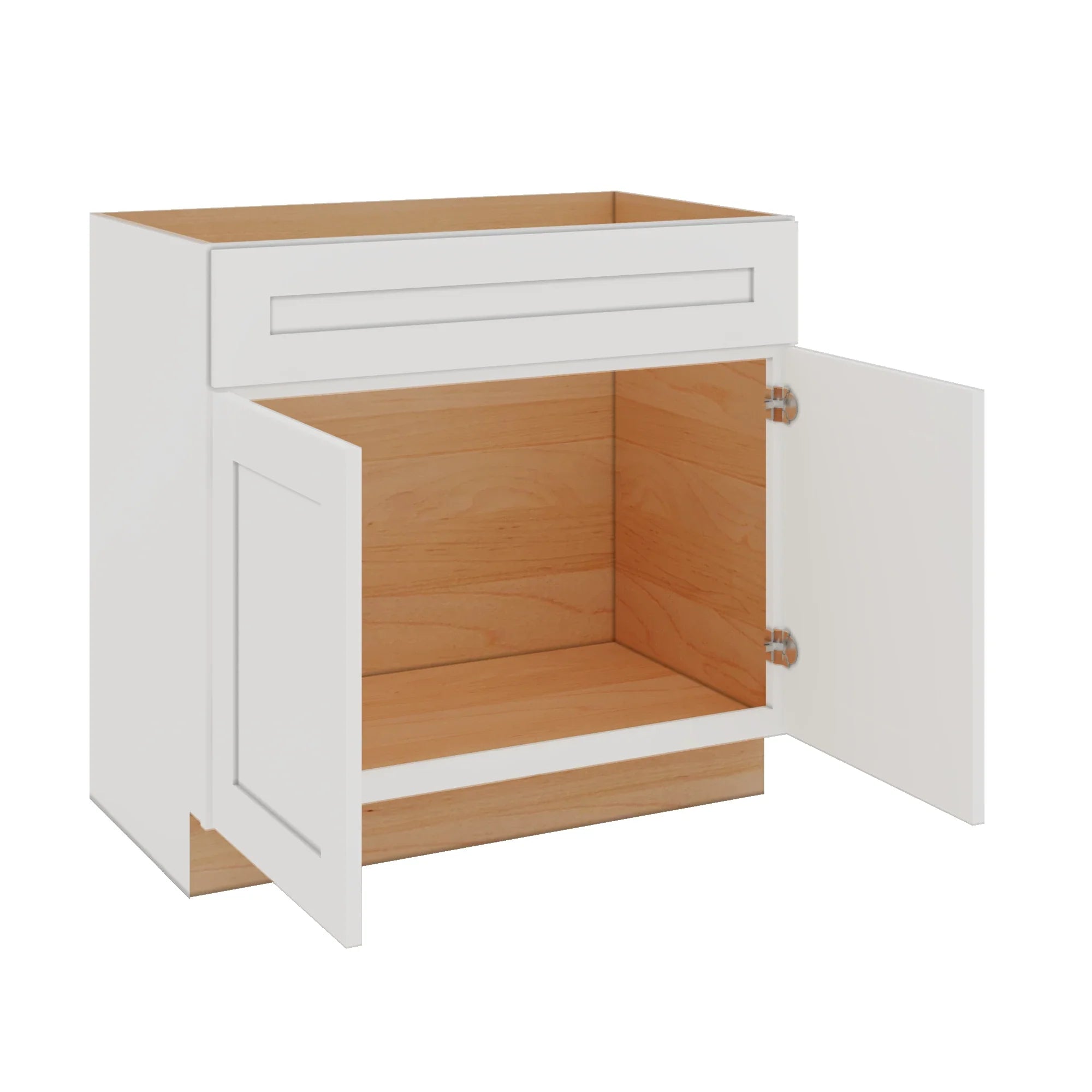 Modernform Cabinet White Shaker 36" W X 34 1/2" H X 21" D Sink Base 2 Doors/1 False Front