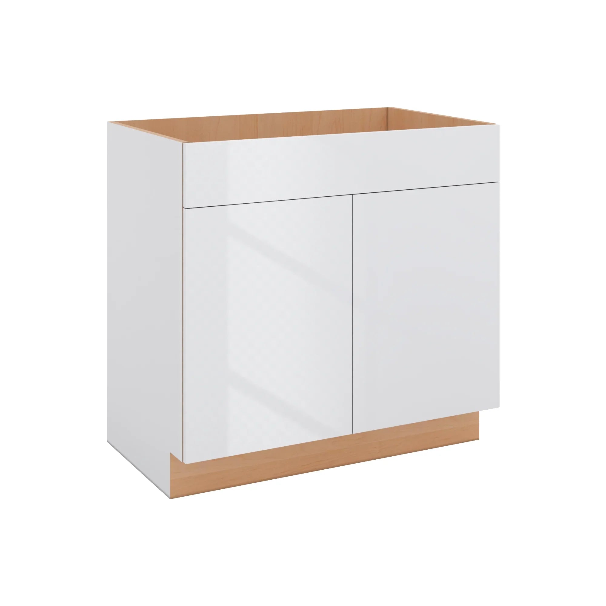 Modernform Cabinet Gloss White 36" W X 34 1/2" H X 21" D Vanity Sink Base 2 Doors/1 False Front