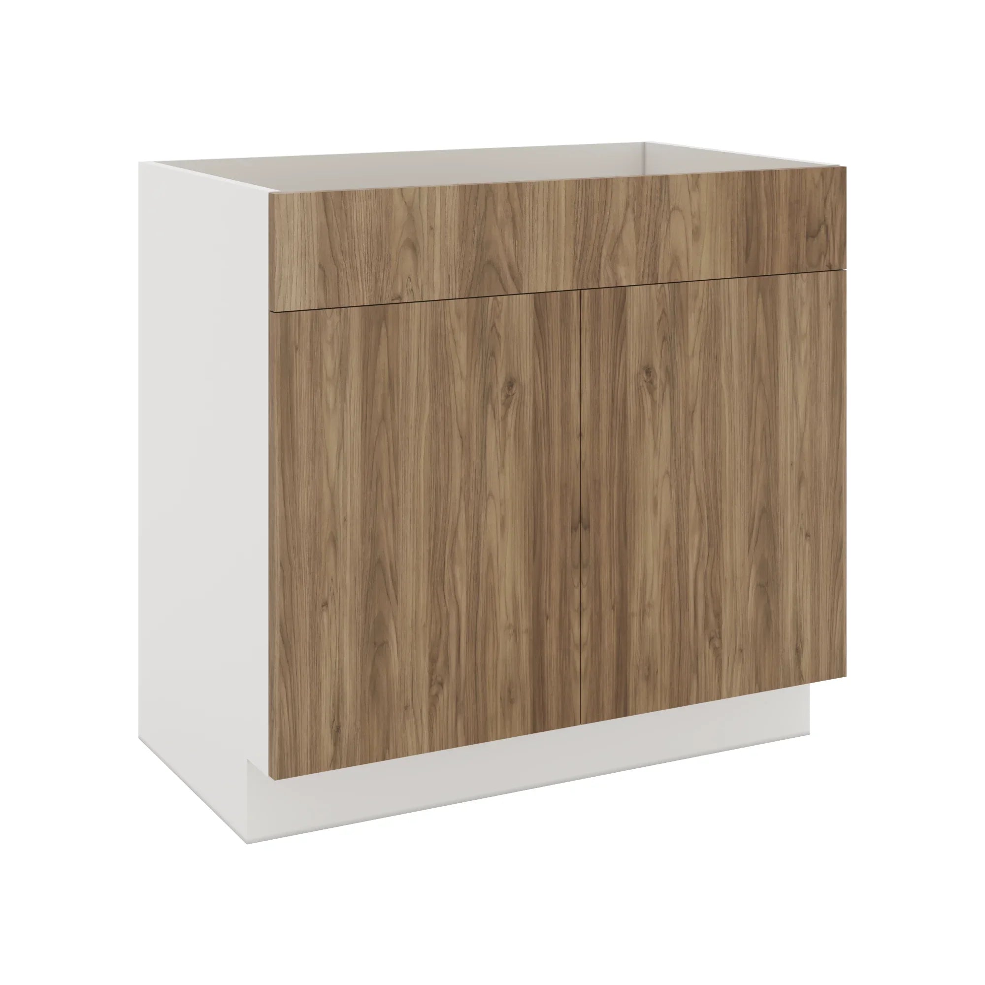 Modernform Cabinet Walnut 36" W X 34 1/2" H X 21" D Vanity Sink Base 2 Doors/1 False Front