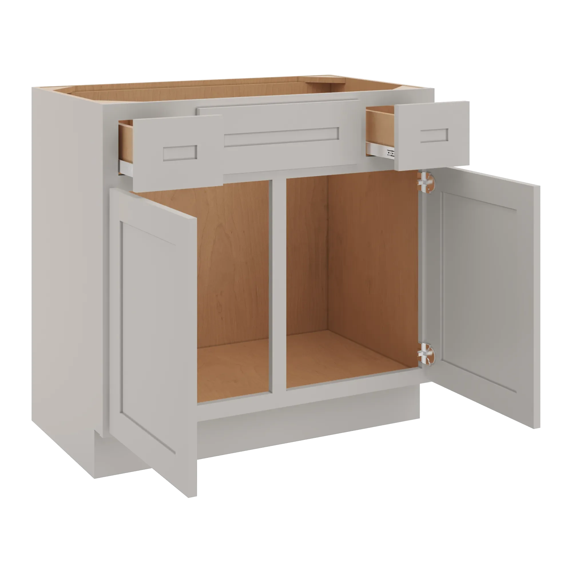 cnc luxor 5 piece misty grey 36 w 2 drawer vanity sink base cabinet