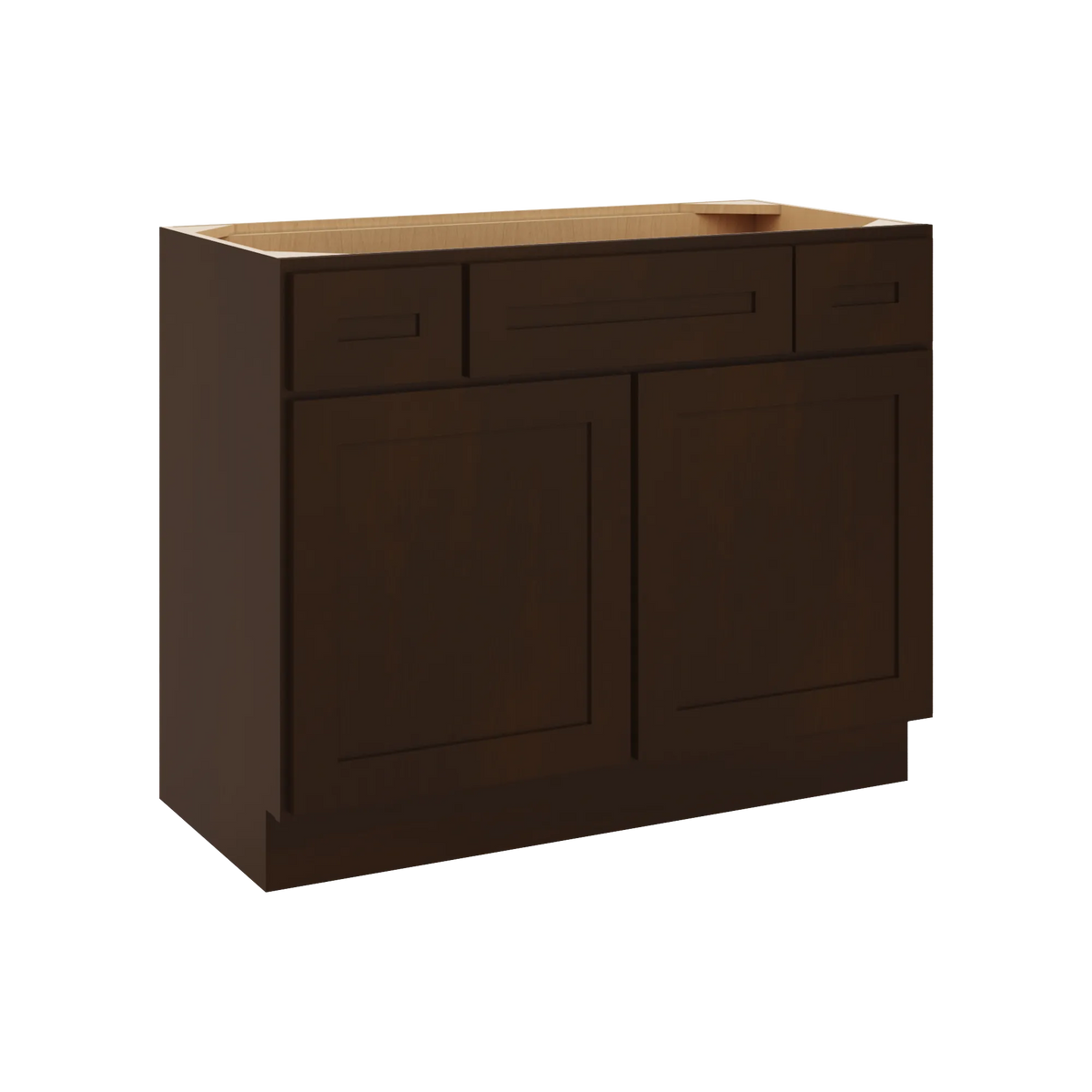 CNC Luxor 5-Piece Espresso 42" W 2 Drawer Vanity Sink Base Cabinet
