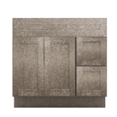 Vanity Sink Base Cabinet with Right Drawers 36 W x 21 D x 34 H - Milan Slate