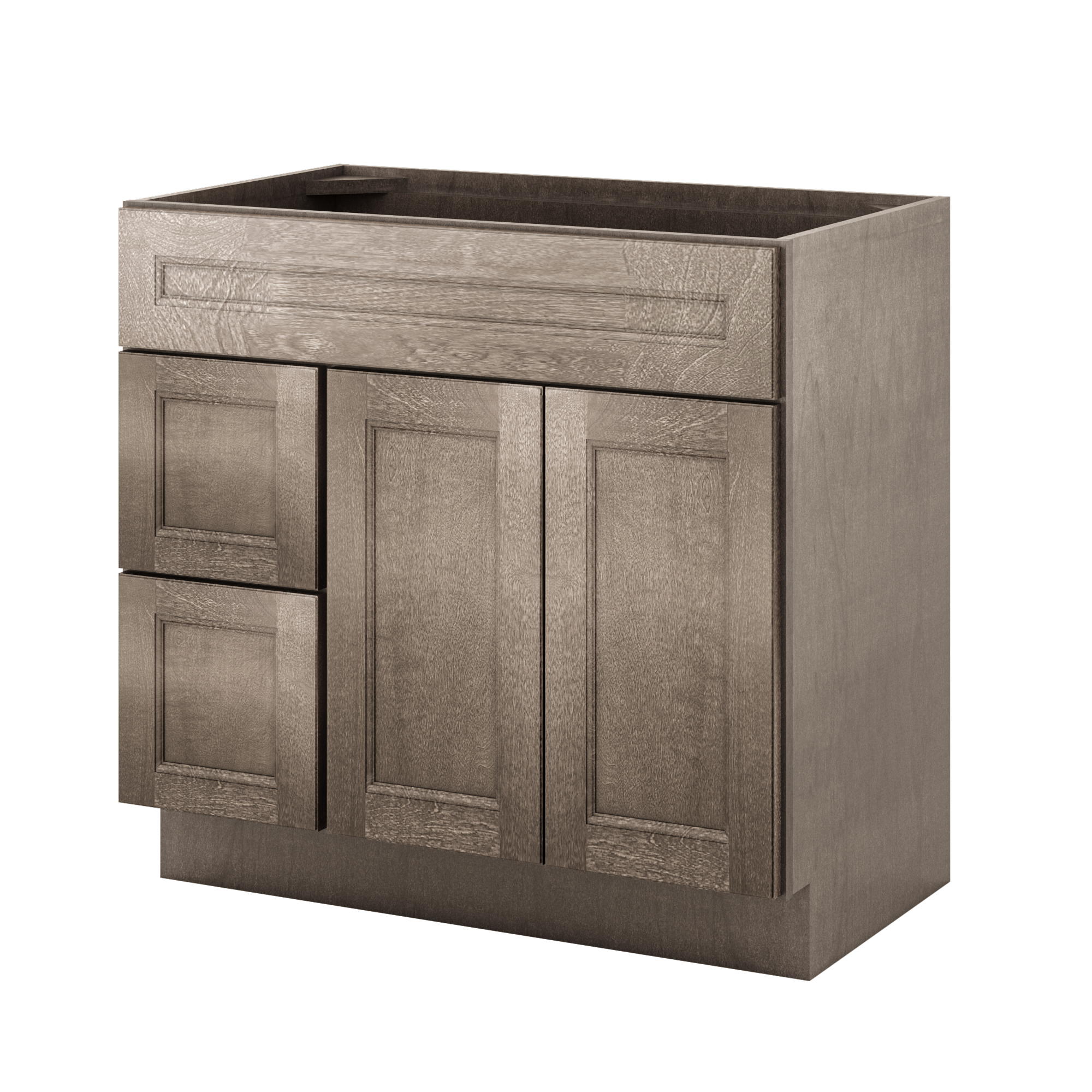 Vanity Sink Base Cabinet with Left Drawers 36 W x 21 D x 34 H - Milan Slate