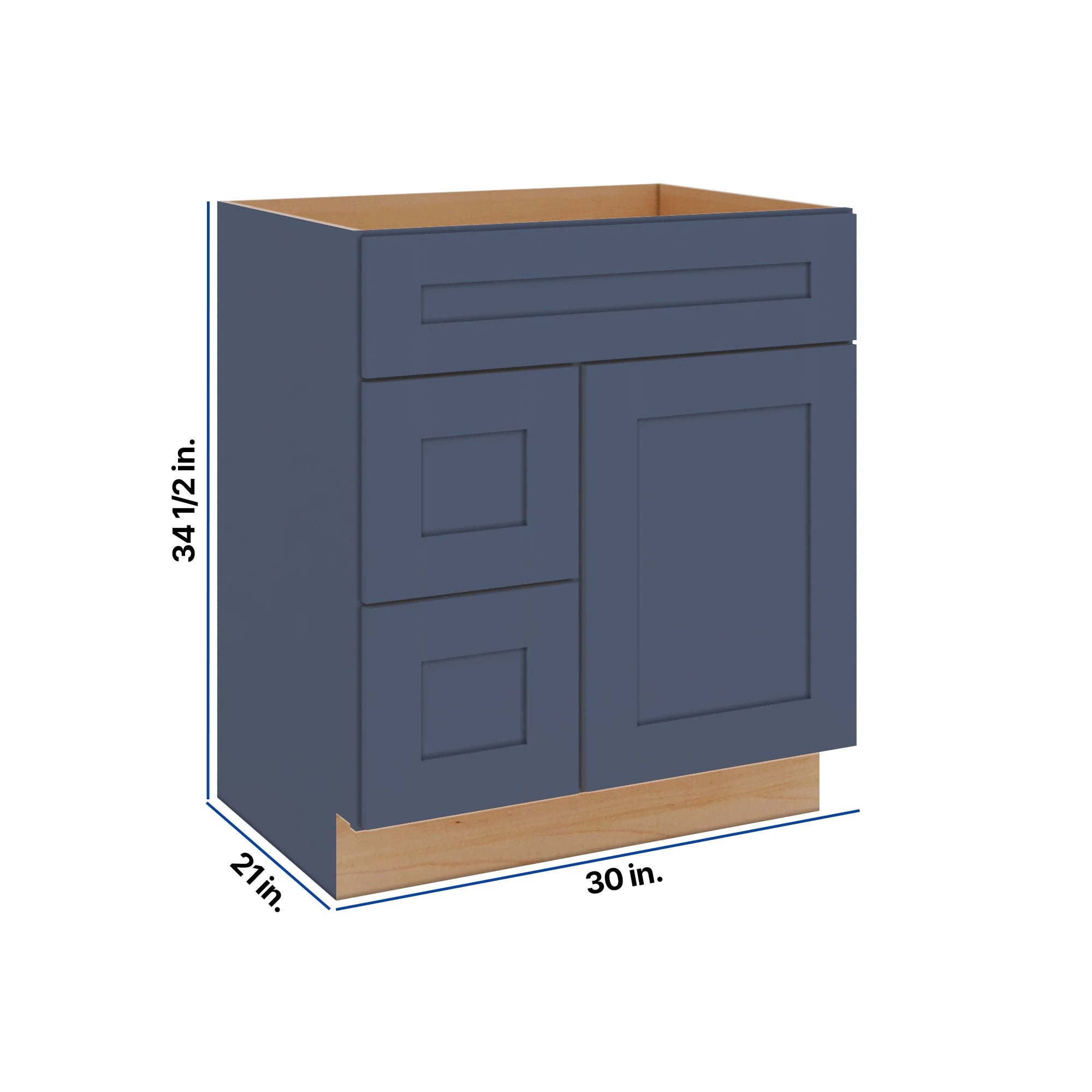 Modernform Cabinet Signature Blue 30" W X 34 1/2" H X 21" D Combo Cabinet w/2 Drawers