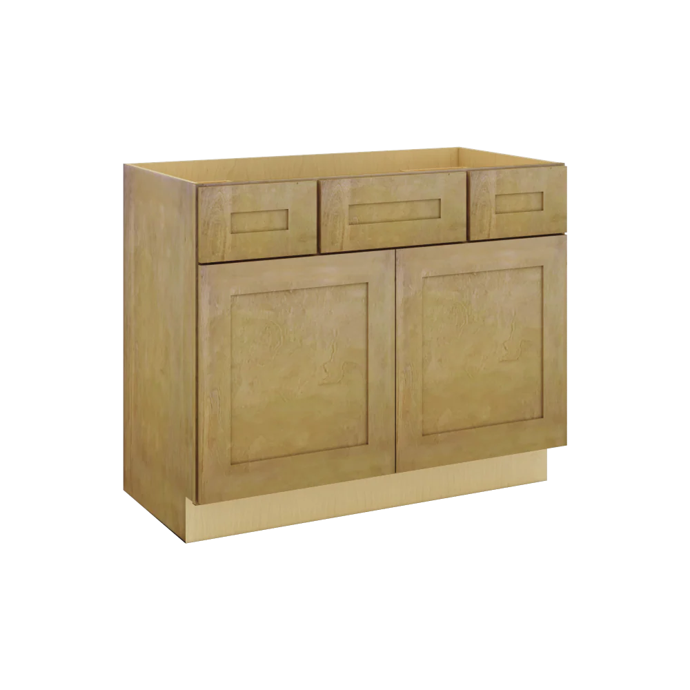 Modernform Cabinet Natural Shaker 42" W X 34 1/2" H X 21" D Combo Cabinet w/2 Side Drawers