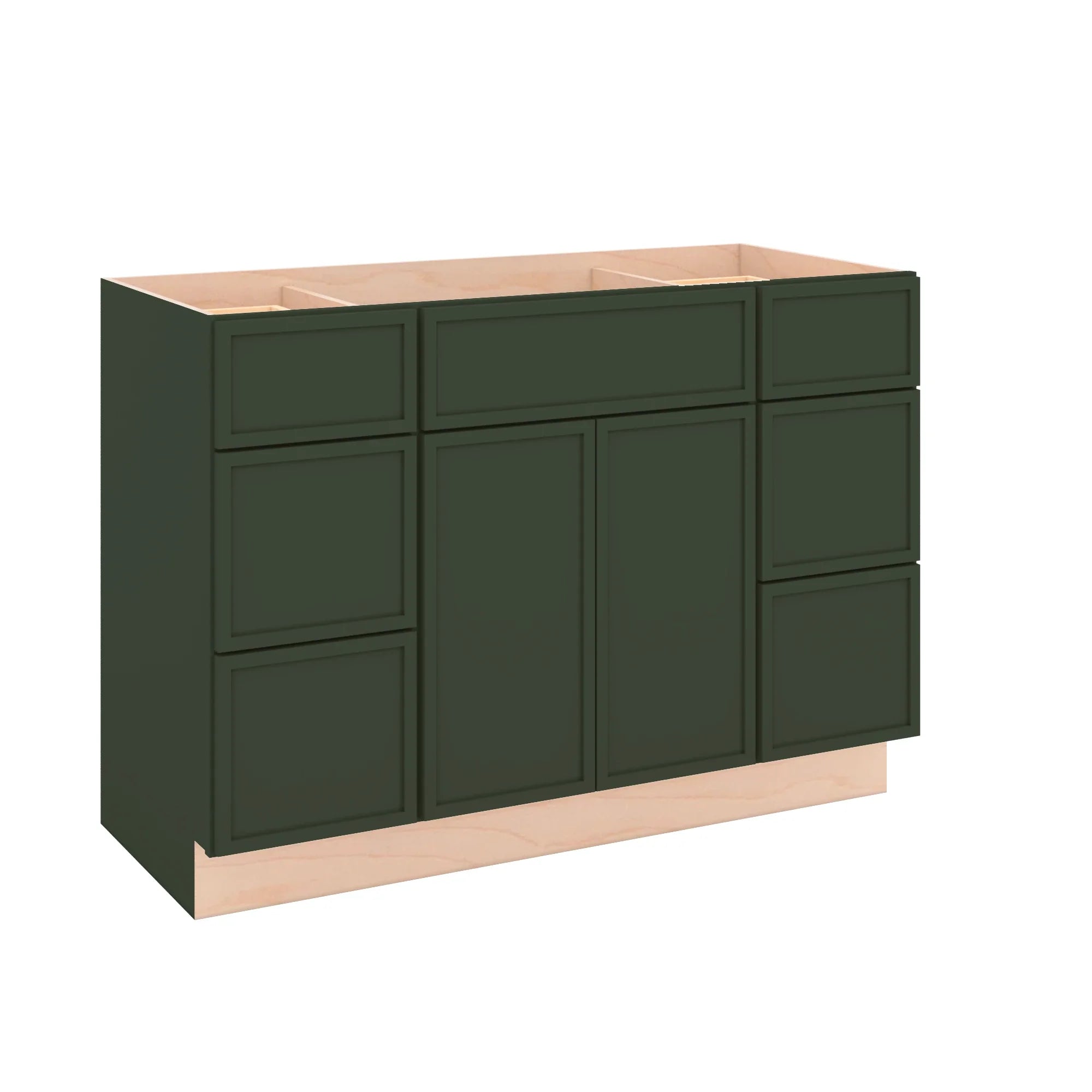 Modernform Cabinet Slim Sage Green 48" W X 34 1/2" H X 21" D Combo Cabinet 2 Doors/6 Drawers/1 False Front