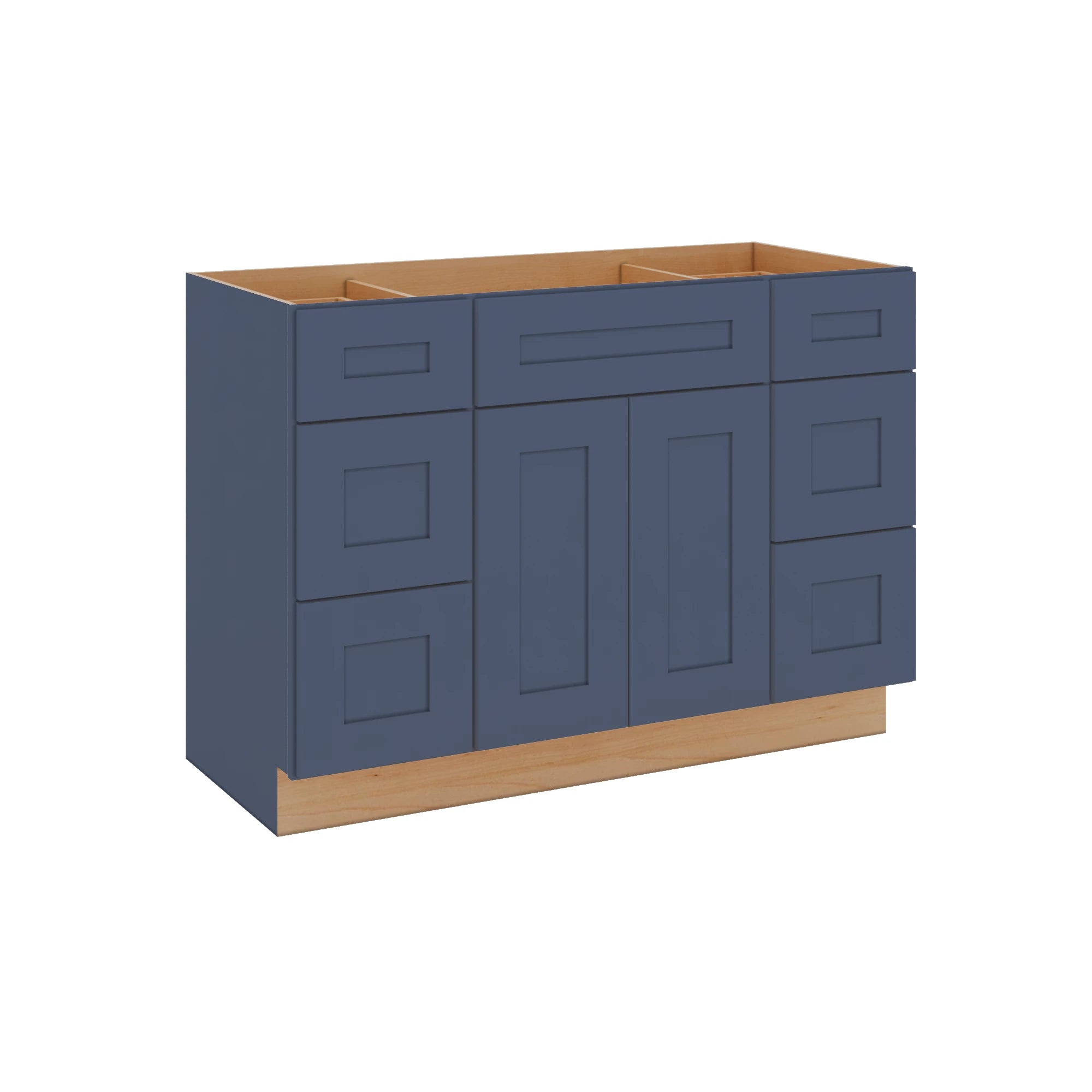 Modernform Cabinet Signature Blue 48" W X 34 1/2" H X 21" D Combo Cabinet 2 Doors/6 Drawers/1 False Front