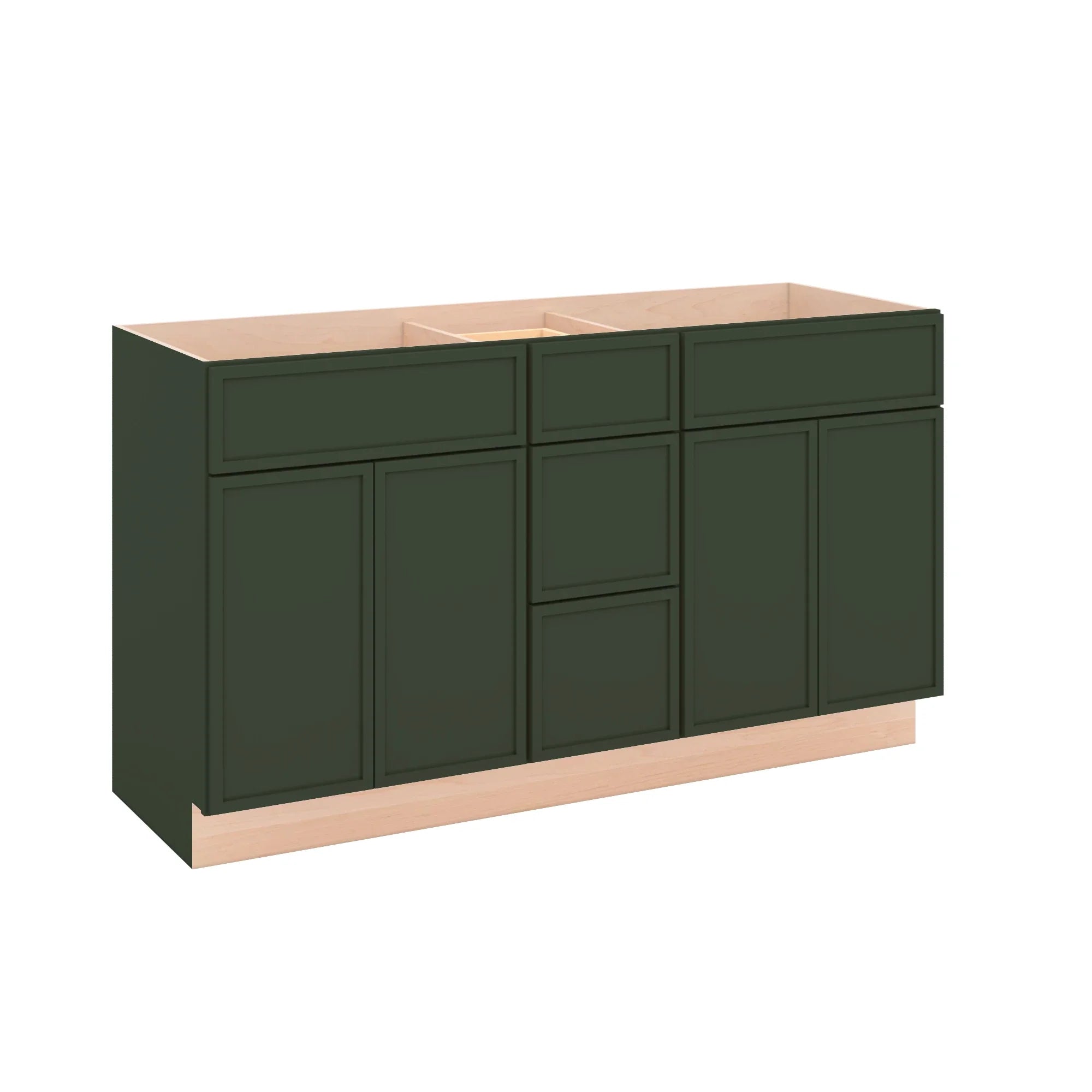 Modernform Cabinet Slim Sage Green 60" W X 34 1/2" H X 21" D Combo Cabinet 4 Doors/3 Drawers/2 False Front