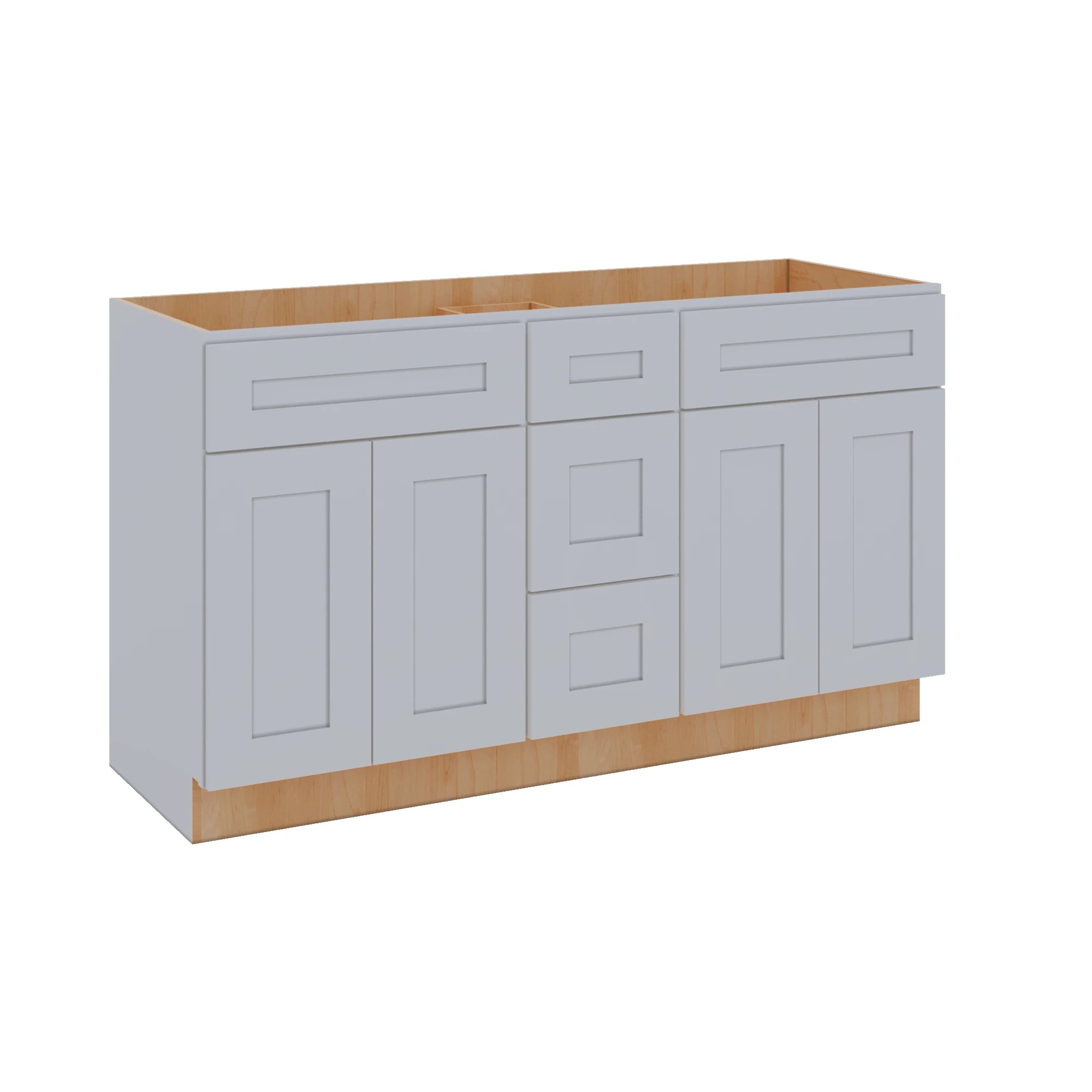 Modernform Cabinet Grey Shaker 60" W X 34 1/2" H X 21" D Combo Cabinet 4 Doors/3 Drawers/2 False Front