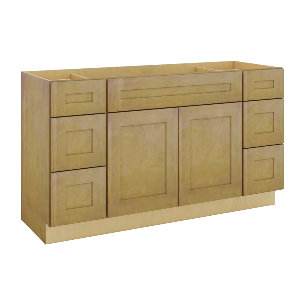 Modernform Cabinet Natural Shaker 60" W X 34 1/2" H X 21" D Combo Cabinet 2 Doors/6 Drawers/1 False Front