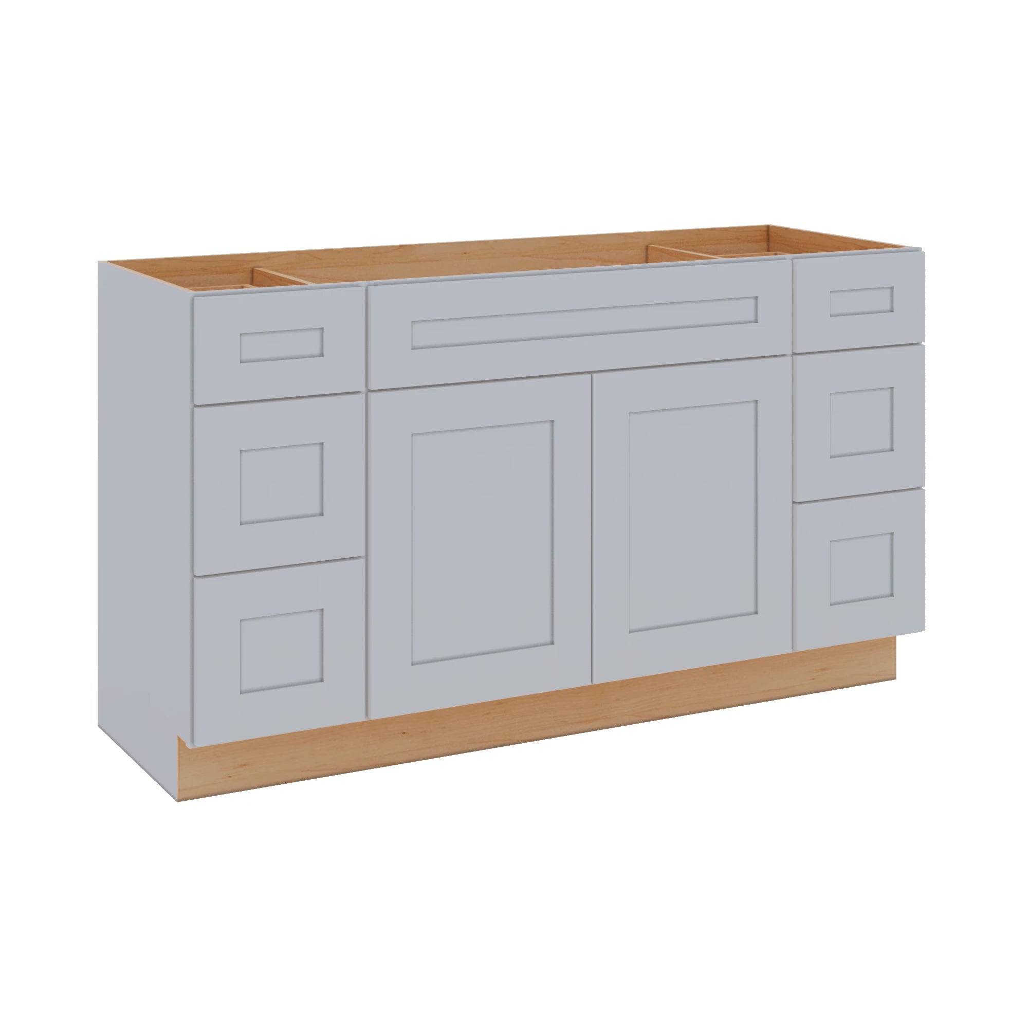Modernform Cabinet Grey Shaker 60" W X 34 1/2" H X 21" D Combo Cabinet 2 Doors/6 Drawers/1 False Front