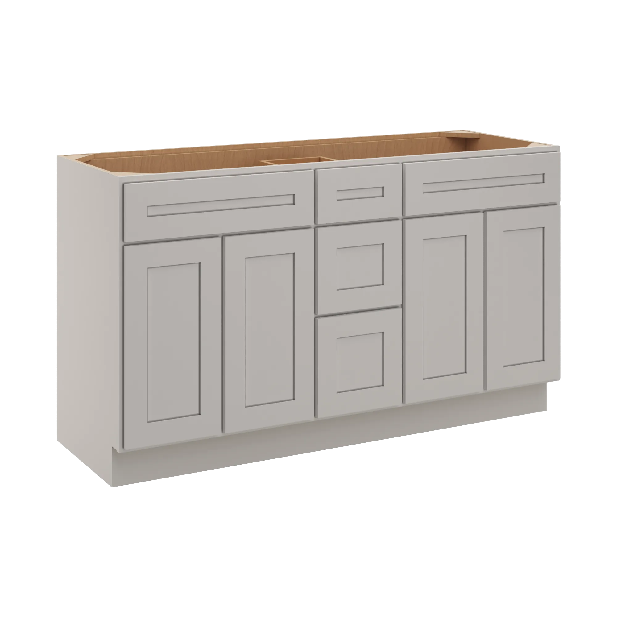 cnc luxor 5 piece misty grey 60 w vanity drawer double sink base cabinet