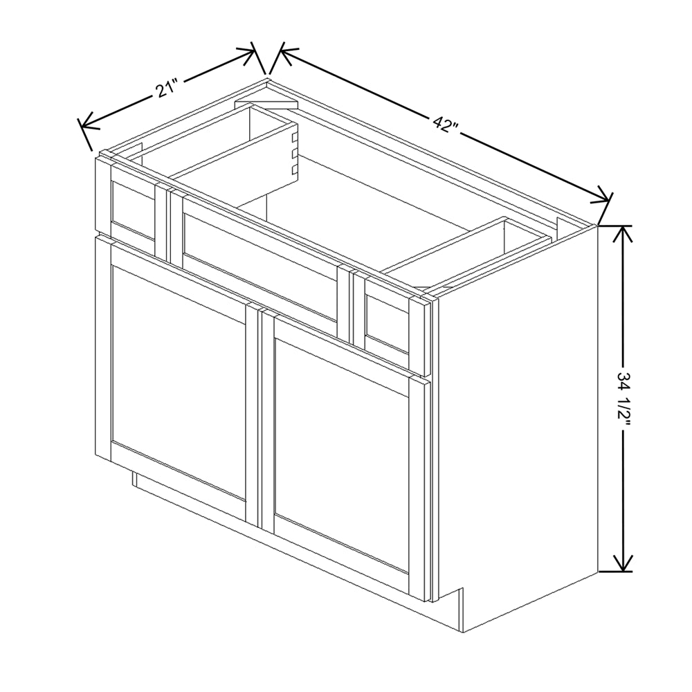 Wolf Classic Hanover Grey Stain 42"W Vanity Sink Drawer Base