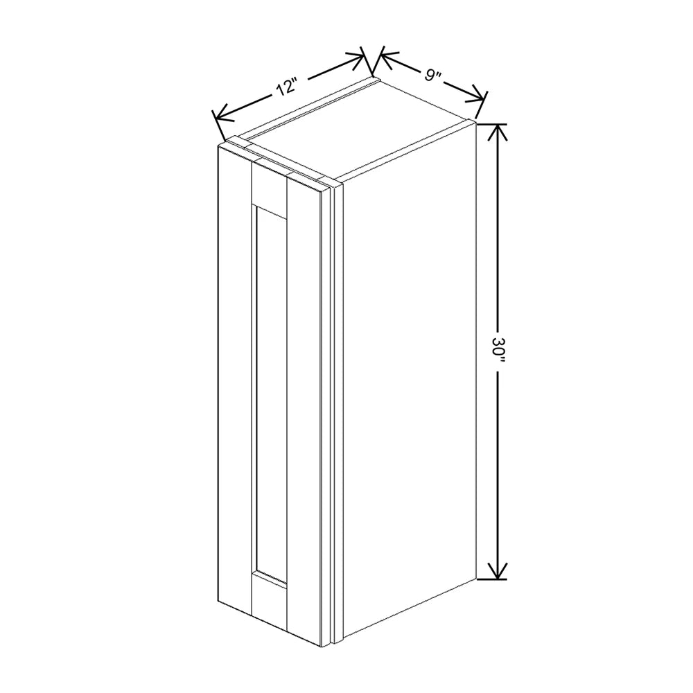 J&K Butterscotch B8 Single Door Wall Cabinet - 09" W x 30" H