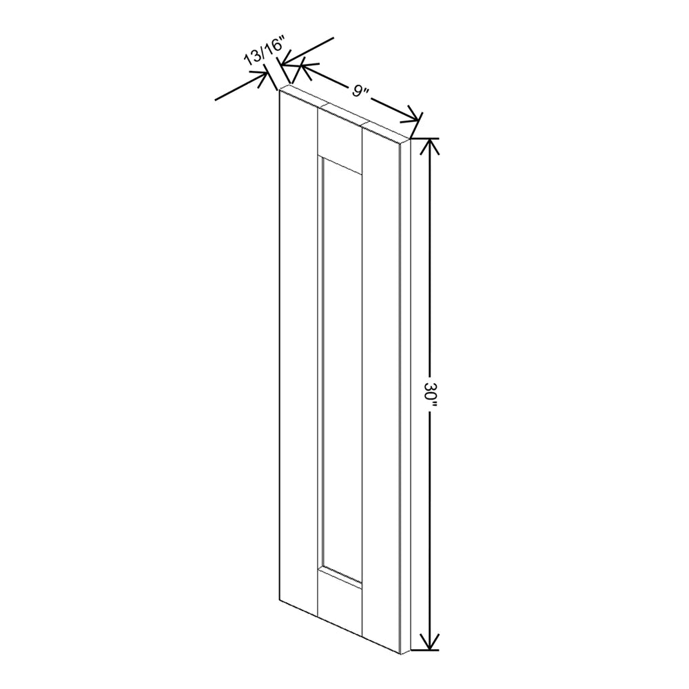 J&K White Shaker S8 Dummy Door Panel 09" W x 30" H