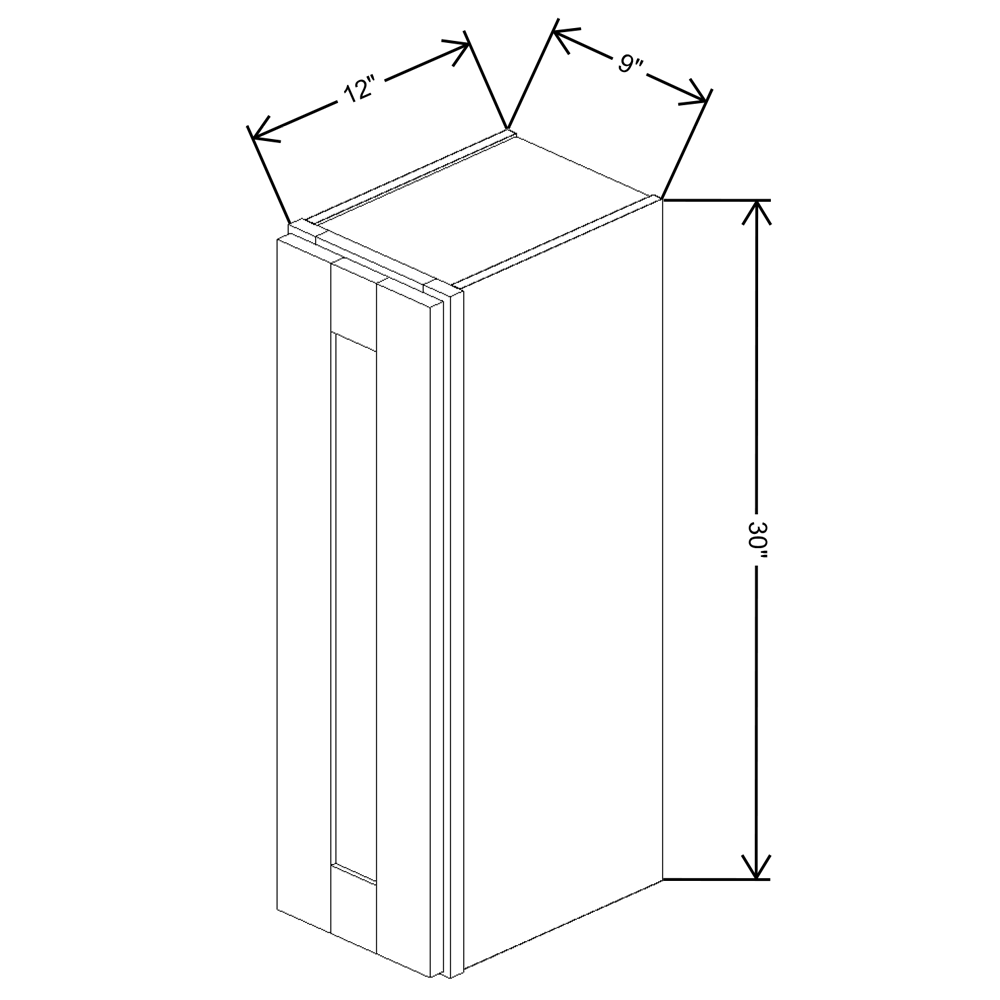 Fabuwood Allure Nexus Frost Wall 9"W x 30"H Shaker Cabinet