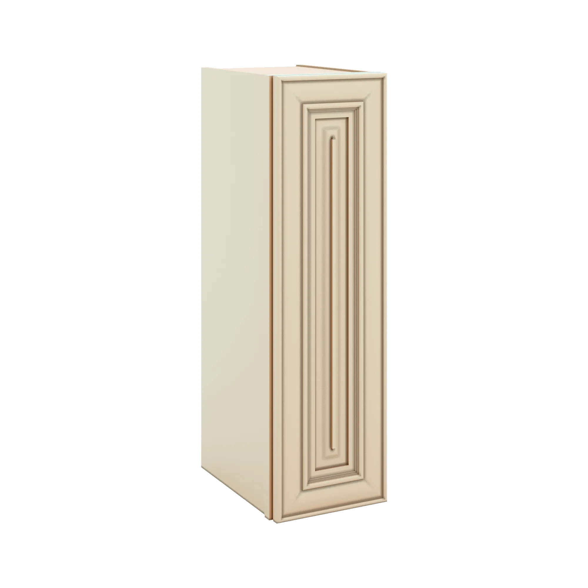 J&K Creme Glazed A7 Single Door Wall Cabinet - 09" W x 30" H