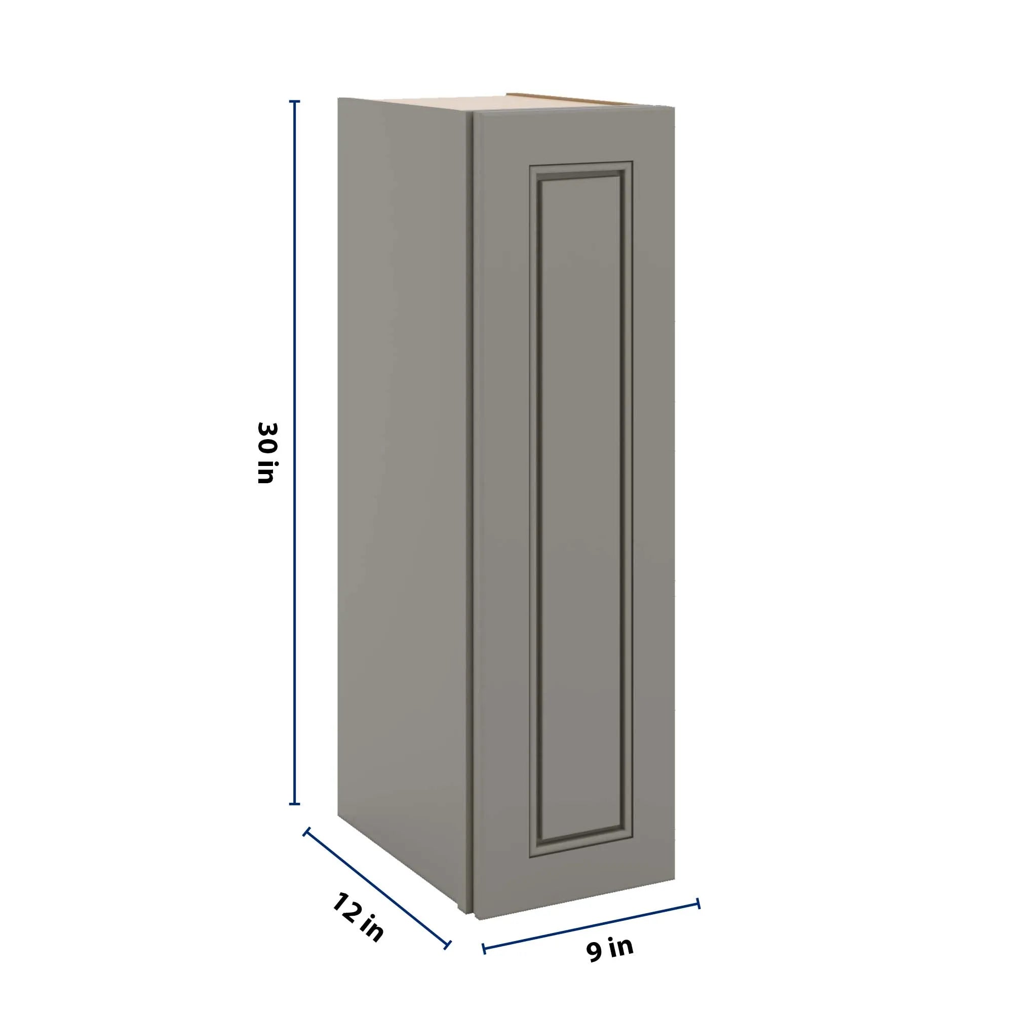 J&K Greige K3 Single Door Wall Cabinet - 09" W x 30" H