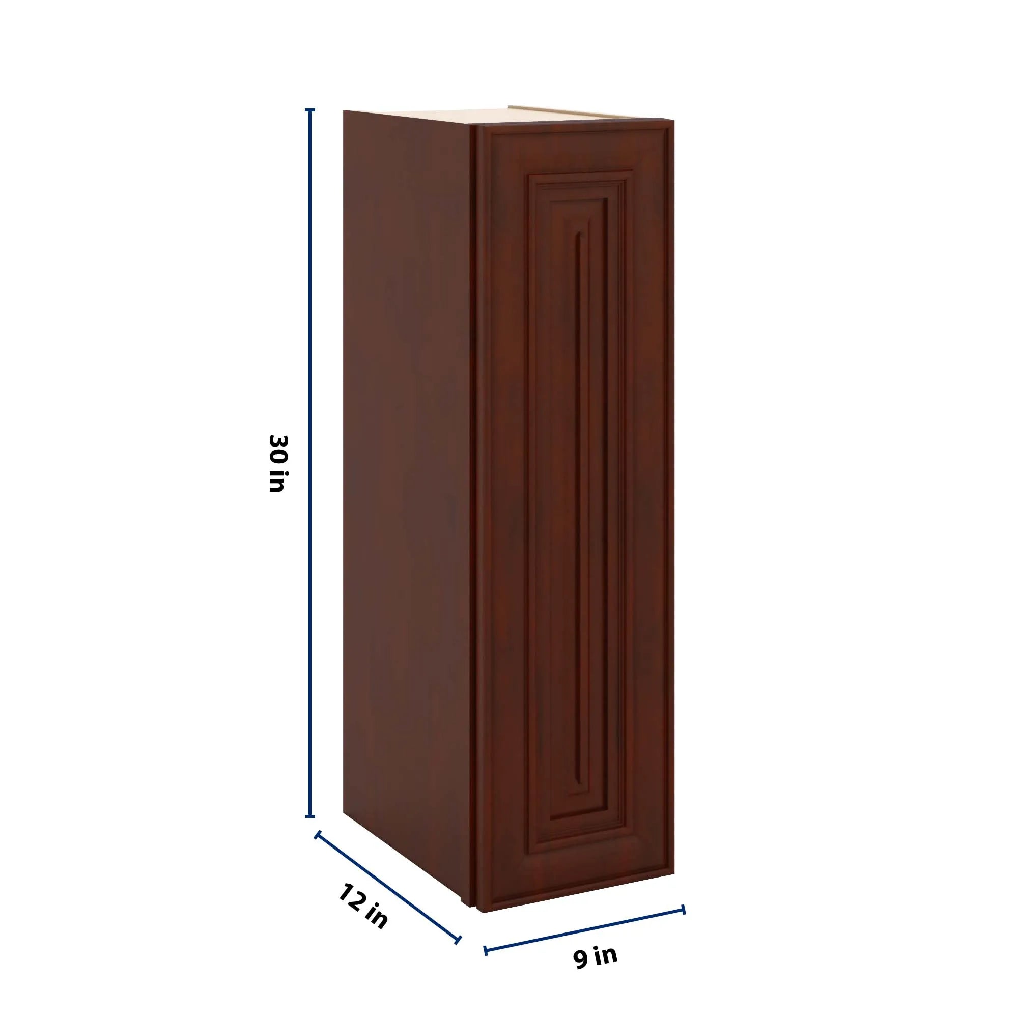 J&K Mahogany J5 Single Door Wall Cabinet - 09" W x 30" H