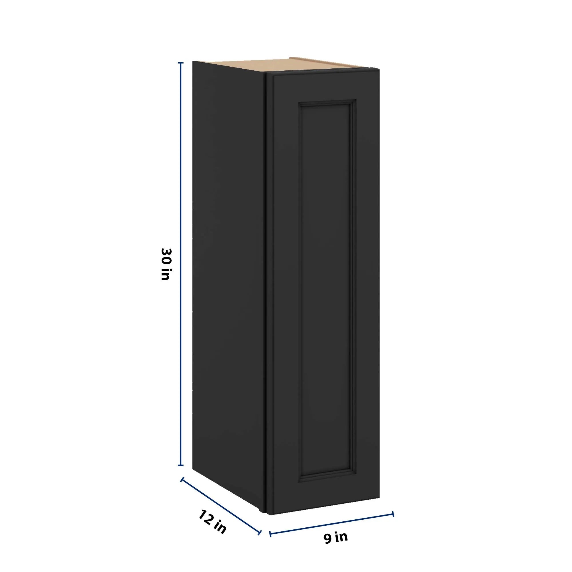 J&K Charcoal E2 Single Door Wall Cabinet - 09" W x 30" H