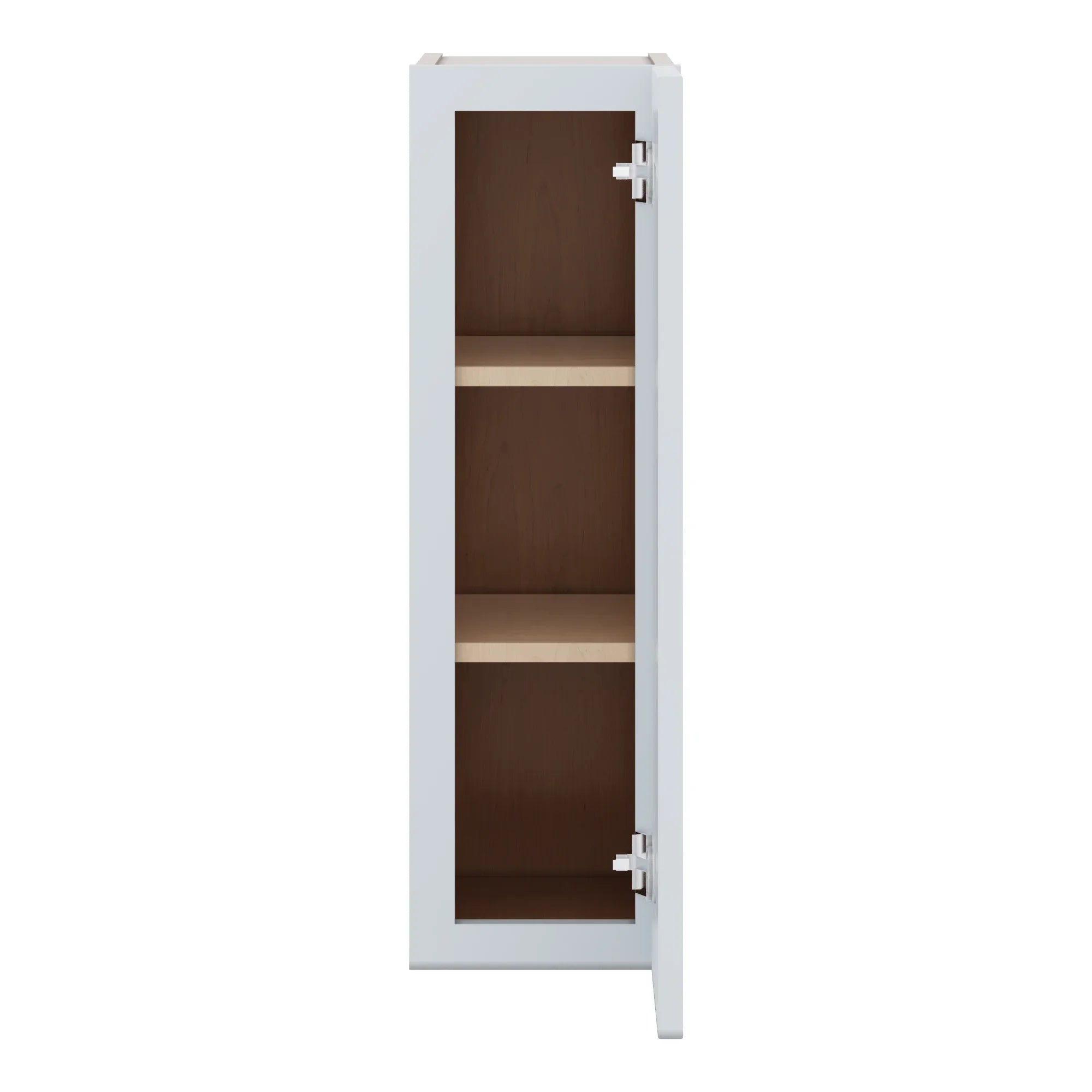 J&K White Shaker S8 Single Door Wall Cabinet   09" W x 30" H