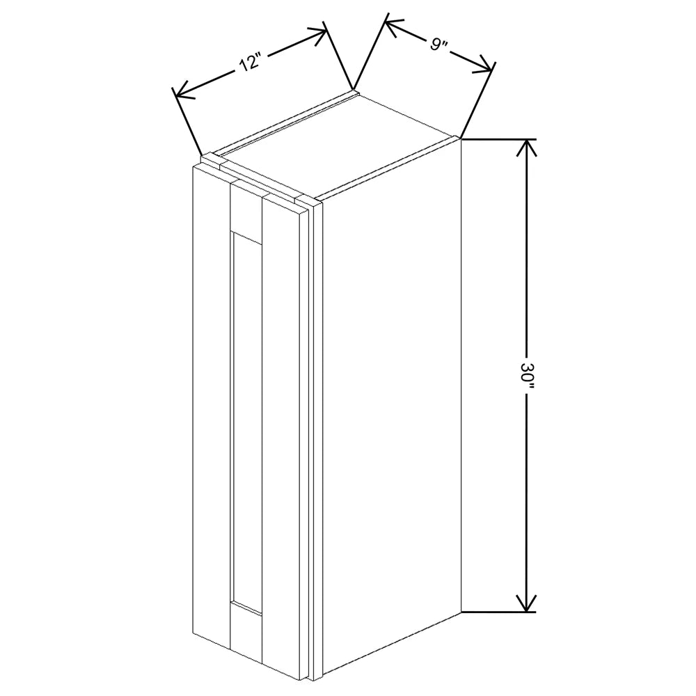 Fabuwood Allure Fusion Timber 9" W X 30" H X 12" D  Single Door Wall Cabinet