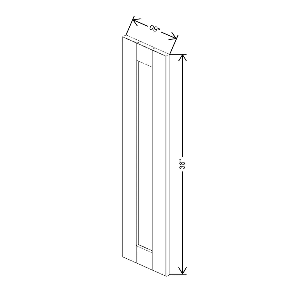 J&K White Shaker S8 Dummy Door Panel 09" W x 36" H