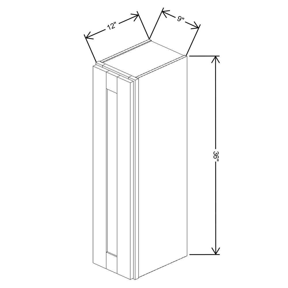 Fabuwood Allure Nexus Frost Wall 9"W x 36"H Shaker Cabinet