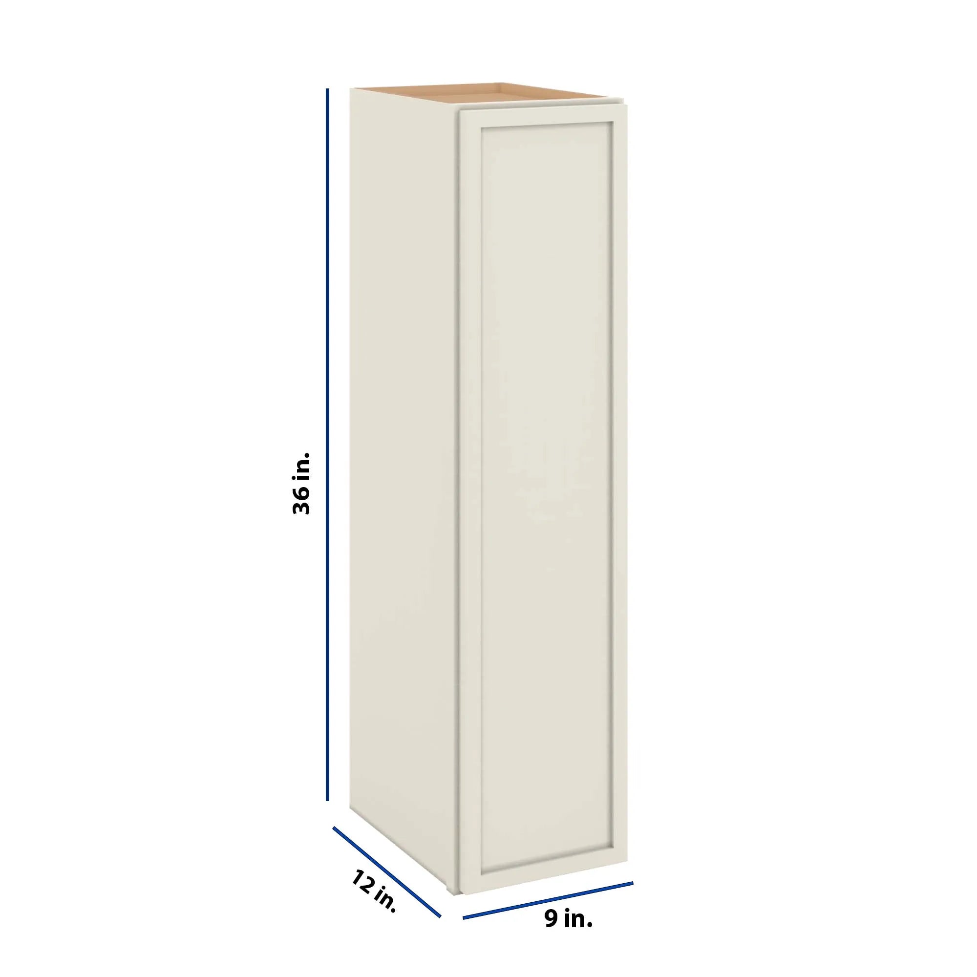 Modernform Cabinet Slim Dove White 09" W X 36" H X 12" D Single Door Wall Cabinet