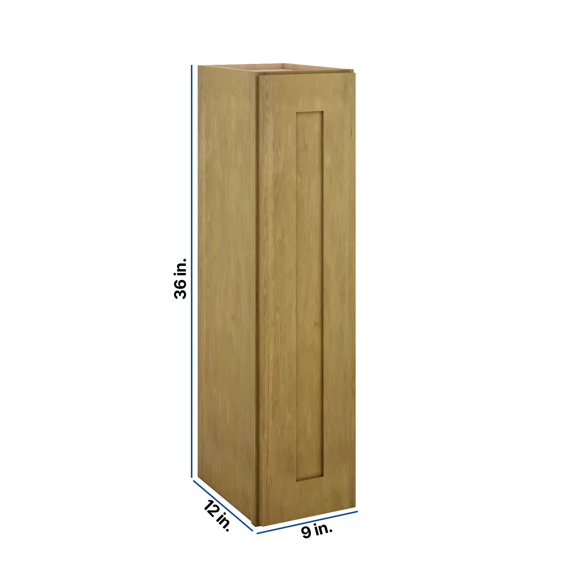 Modernform Cabinet Natural Shaker 09" W X 36" H X 12" D Single Door Wall Cabinet