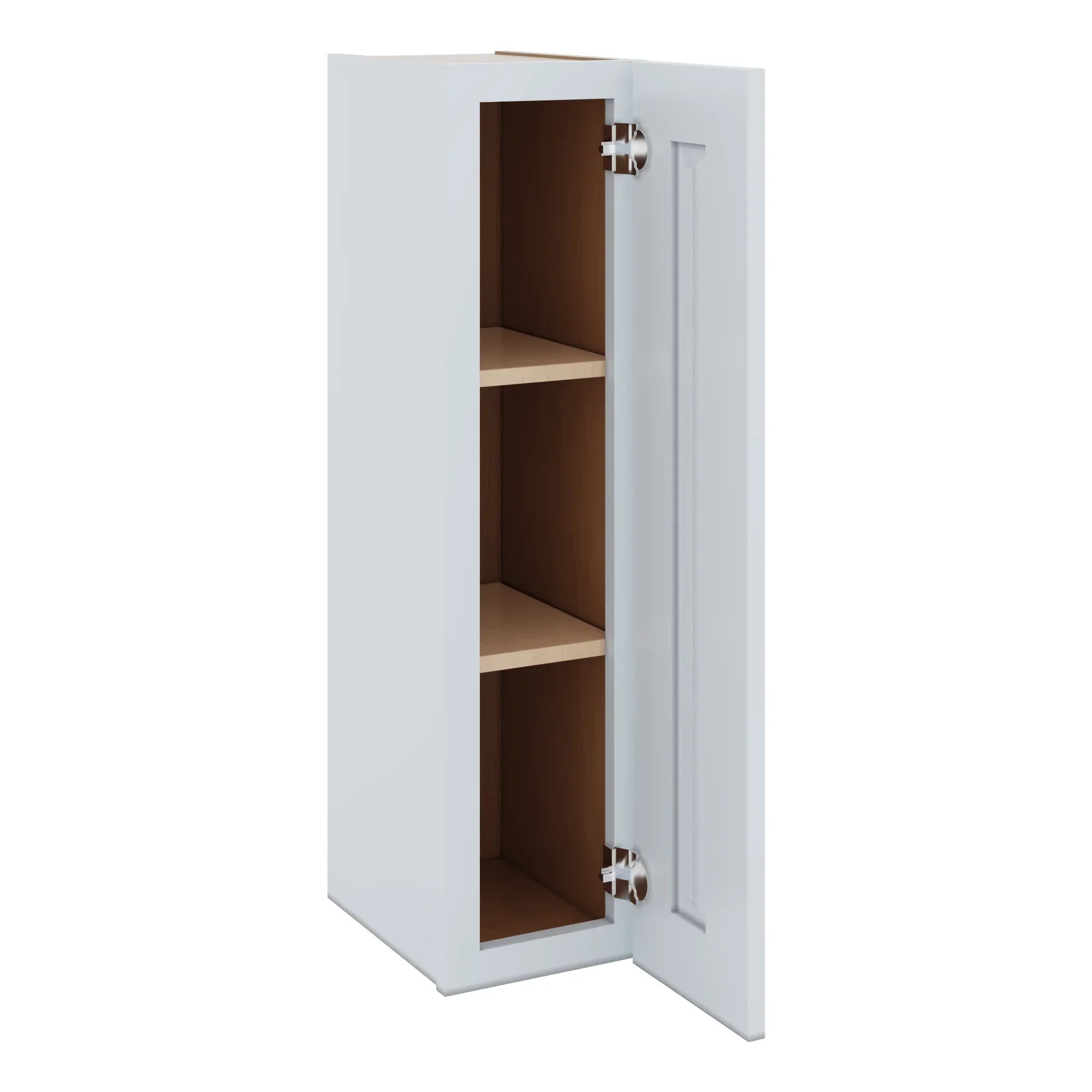 J&K White Shaker S8 Single Door Wall Cabinet   09" W x 36" H