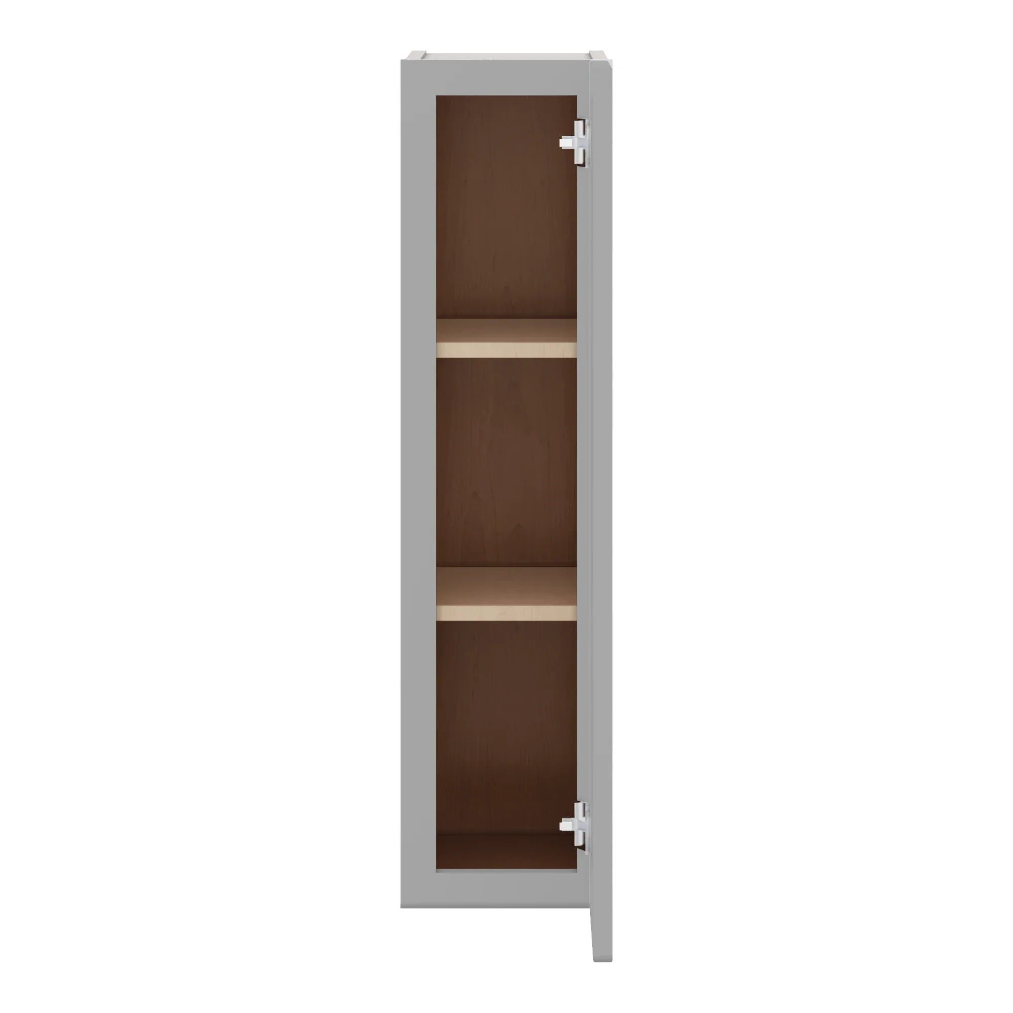 J&K White Shaker S8 Single Door Wall Cabinet   09" W x 36" H