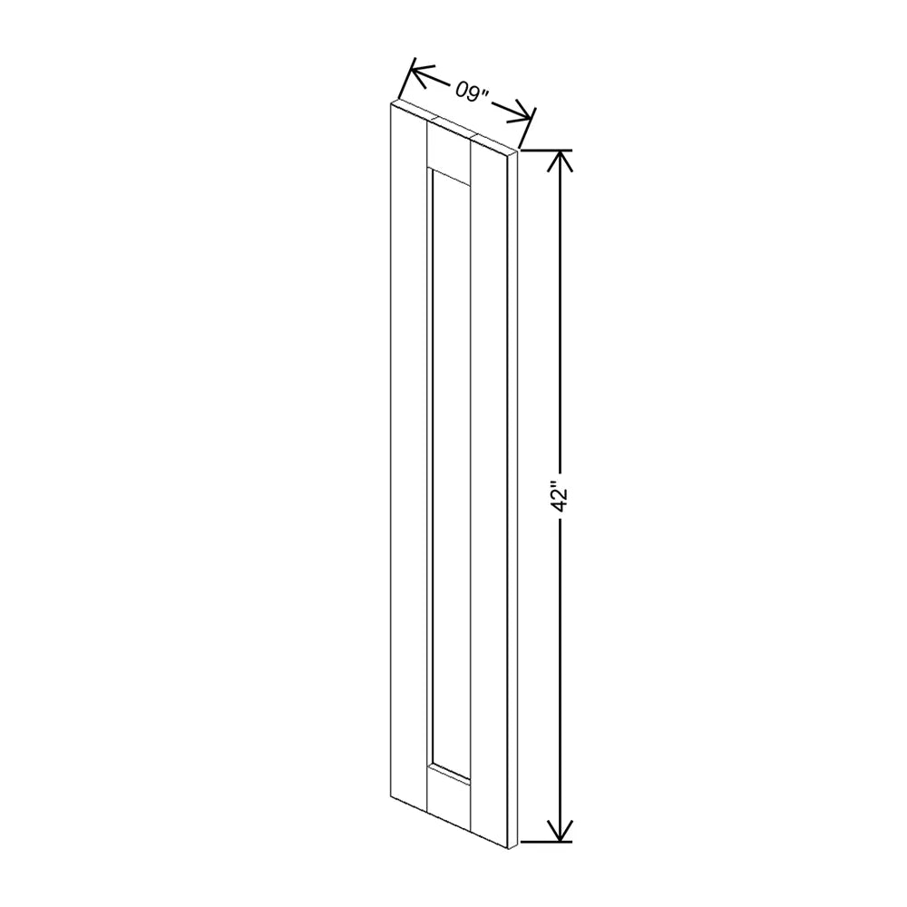 J&K White Shaker S8 Dummy Door Panel 09" W x 42" H