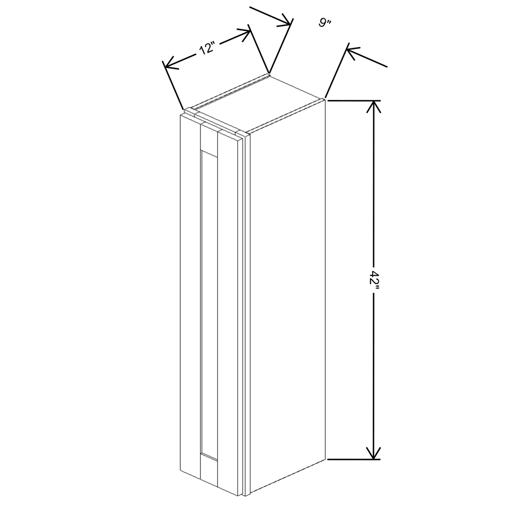 Fabuwood Allure Fusion Kona Wall 9"W x 42"H Shaker Cabinet