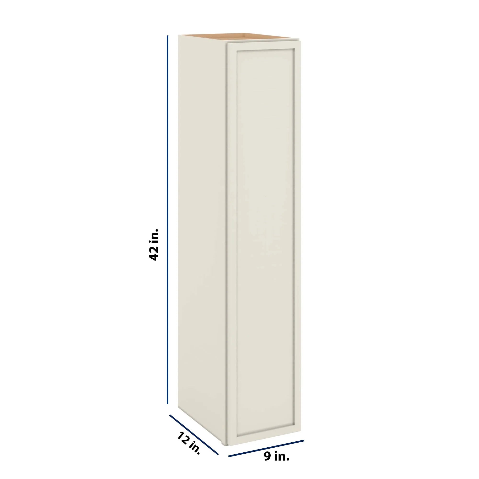 Modernform Cabinet Slim Dove White 09" W X 42" H X 12" D Single Door Wall Cabinet