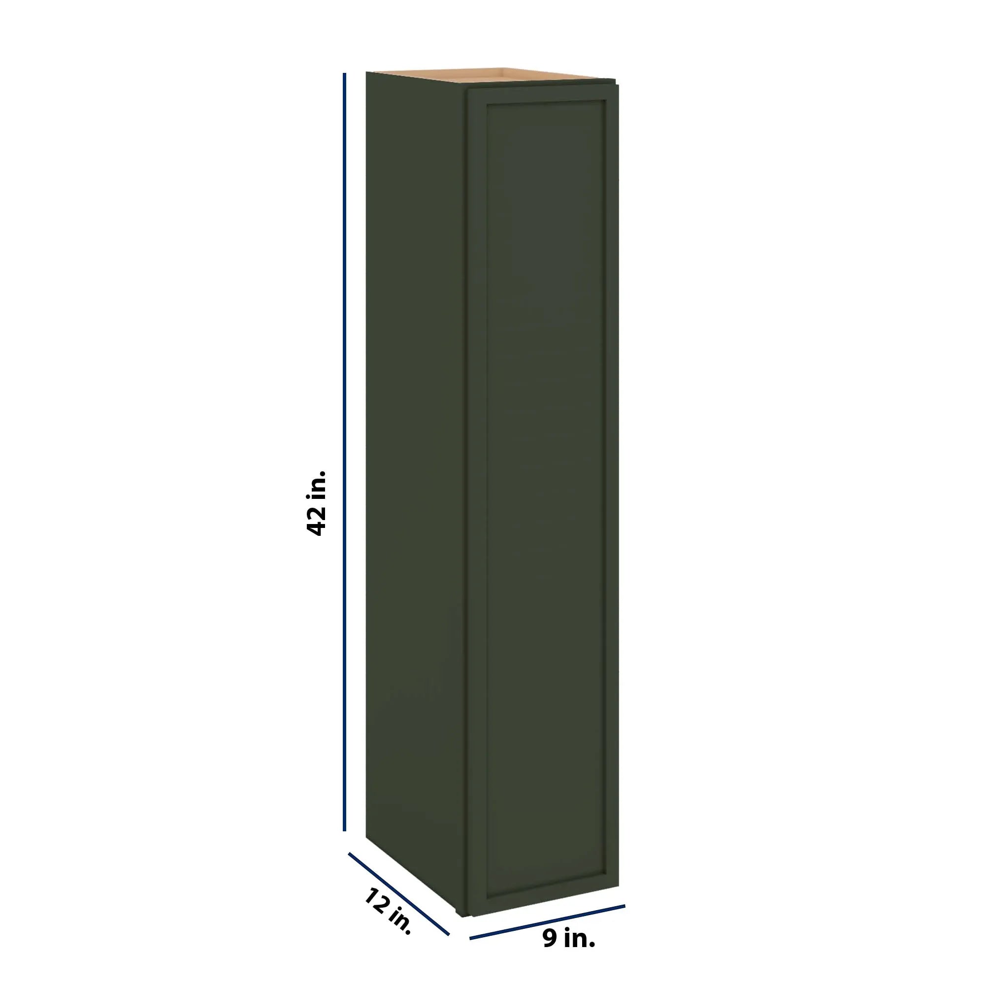 Modernform Cabinet Slim Sage Green 09" W X 42" H X 12" D Single Door Wall Cabinet