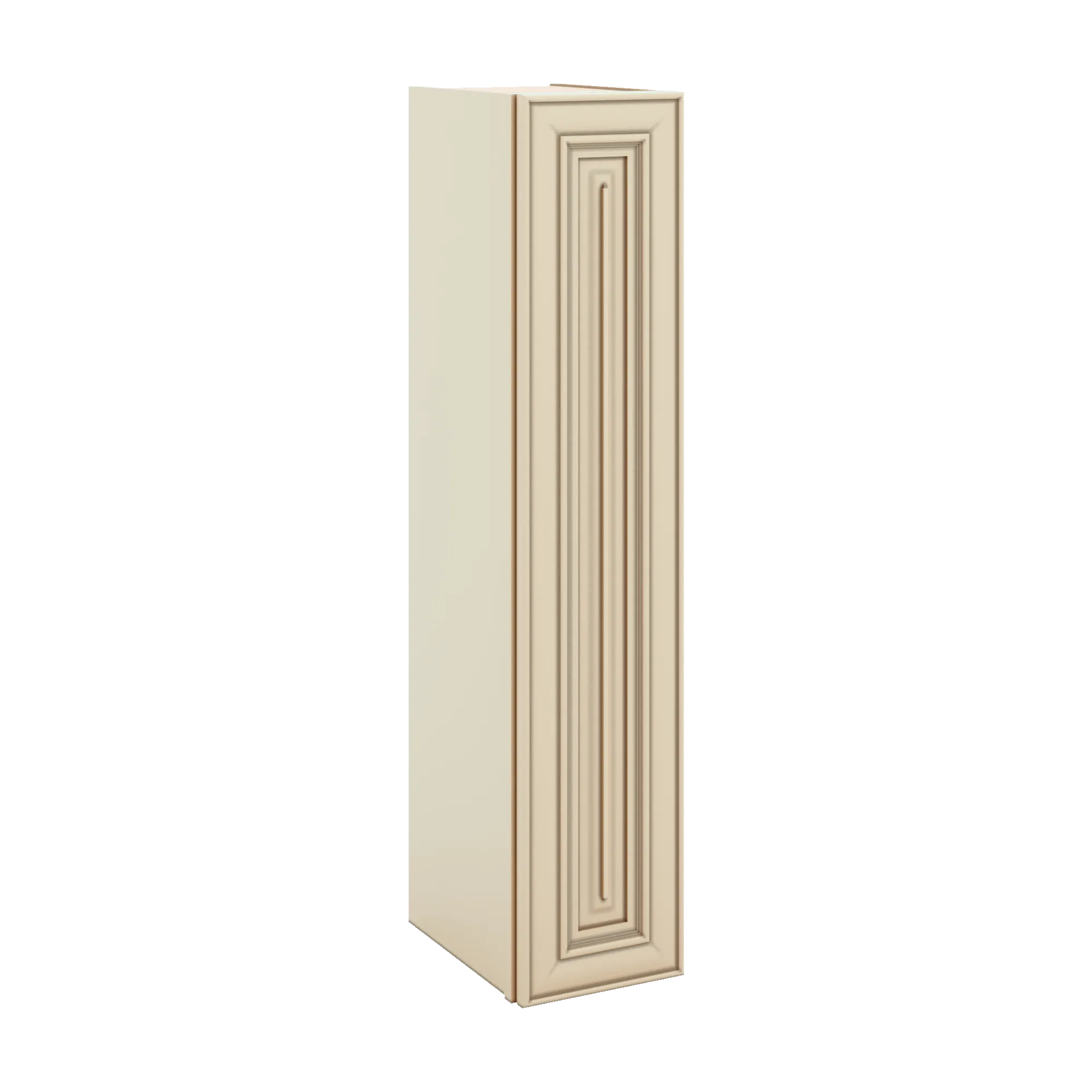 J&K Creme Glazed A7 Single Door Wall Cabinet - 09" W x 42" H