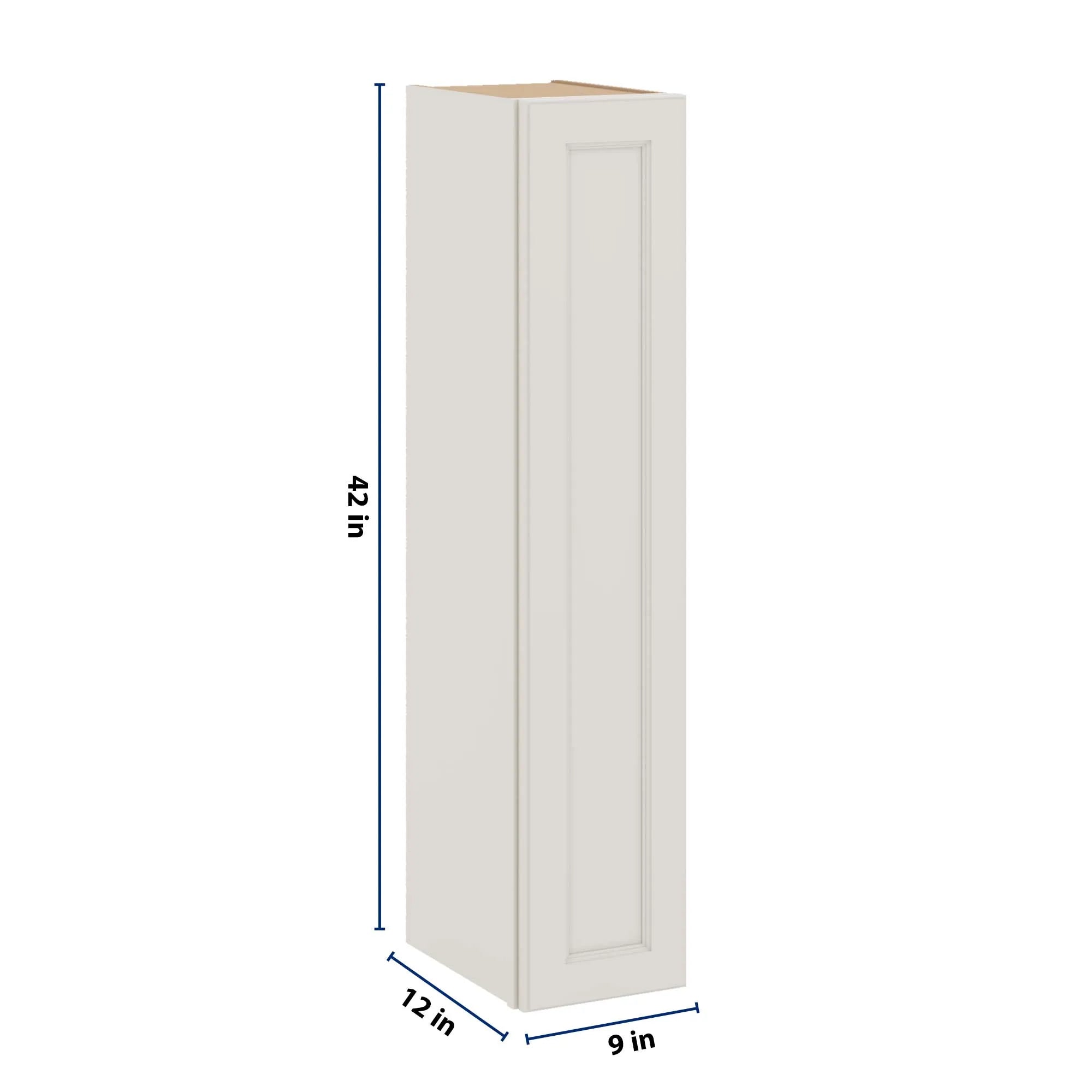 J&K Dove E1 Single Door Wall Cabinet - 09" W x 42" H