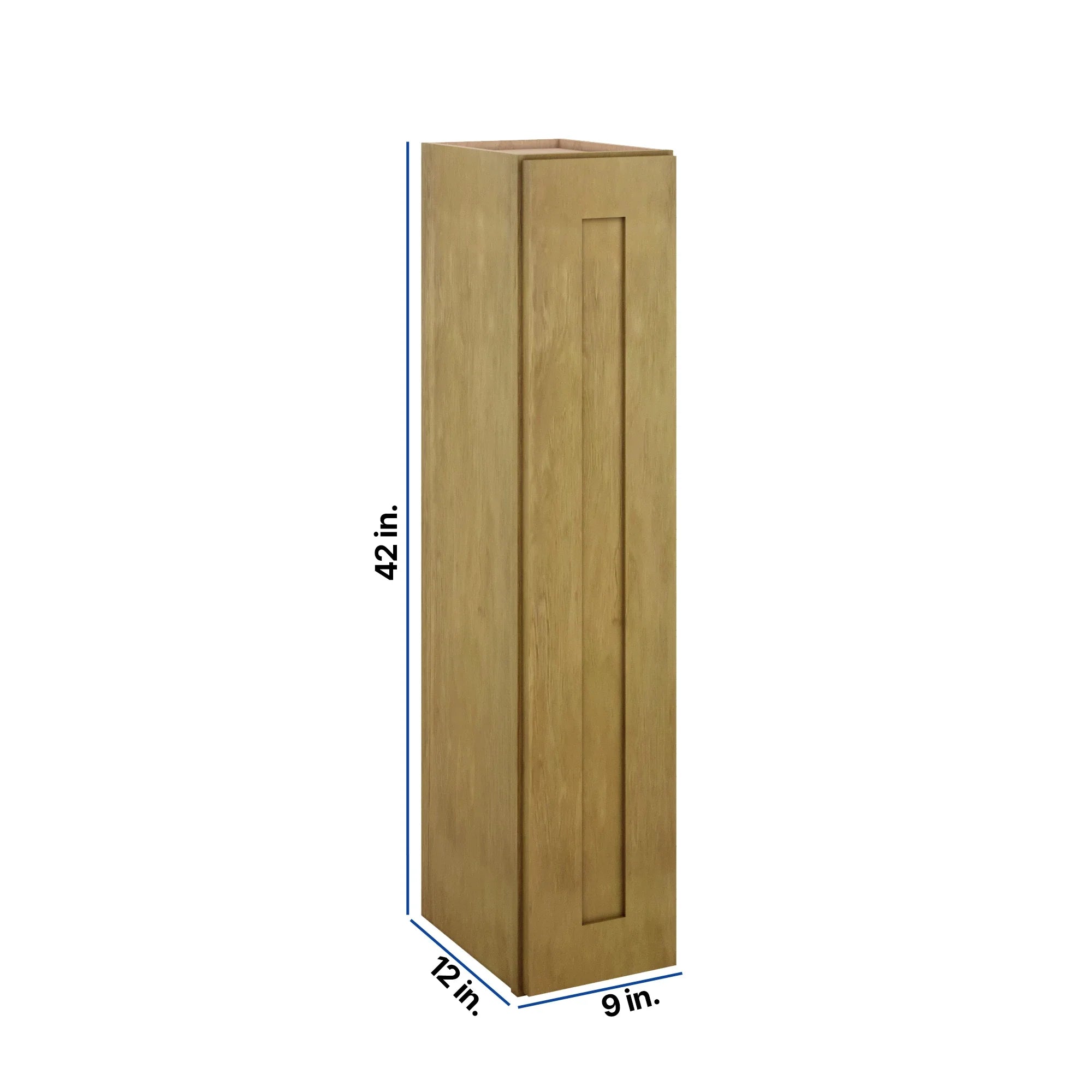 Modernform Cabinet Natural Shaker 09" W X 42" H X 12" D Single Door Wall Cabinet