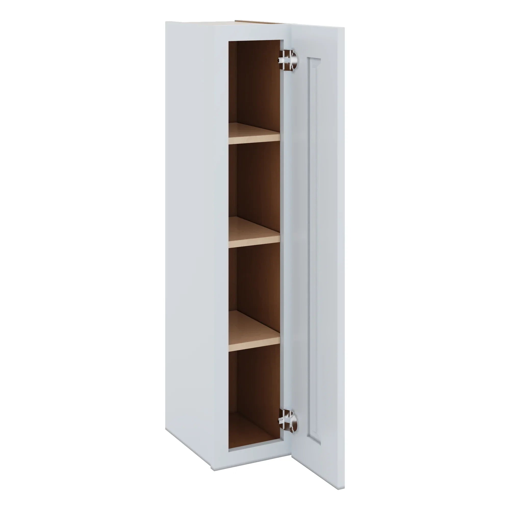 J&K White Shaker S8 Single Door Wall Cabinet   09" W x 42" H