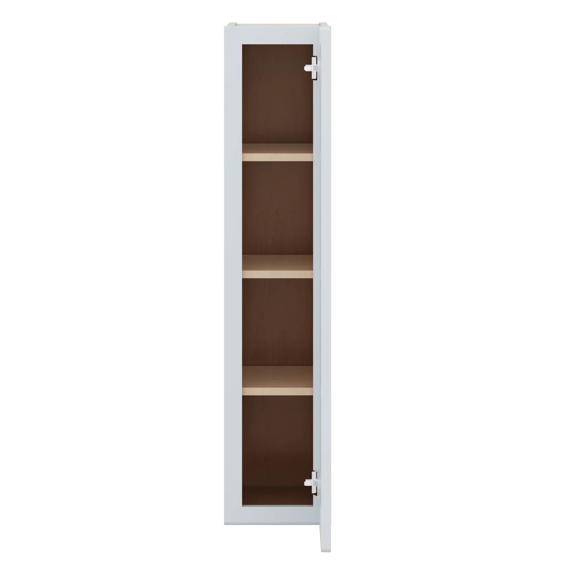 J&K White Shaker S8 Single Door Wall Cabinet   09" W x 42" H