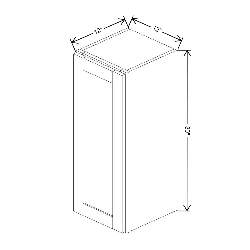 Kitchen Cabinet Distributors Shaker Designer White 5PC Single Door Wall Cabinet - 12" W x 30" H