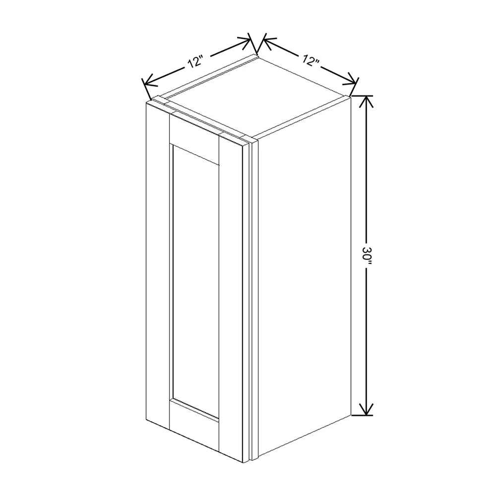 J&K Mocha Glazed K10 Single Door Wall Cabinet - 12" W x 30" H