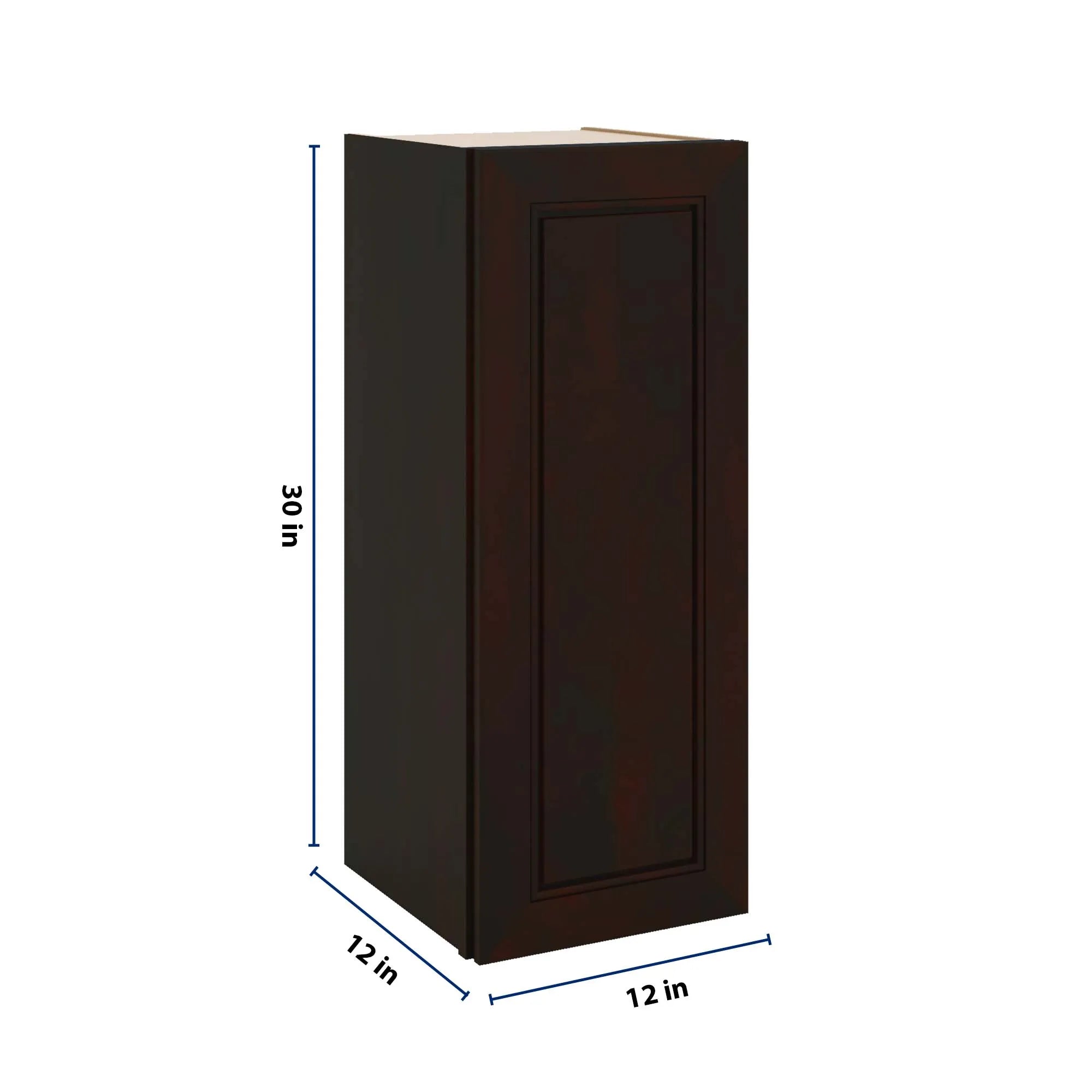 J&K Espresso K8 Single Door Wall Cabinet - 12" W x 30" H