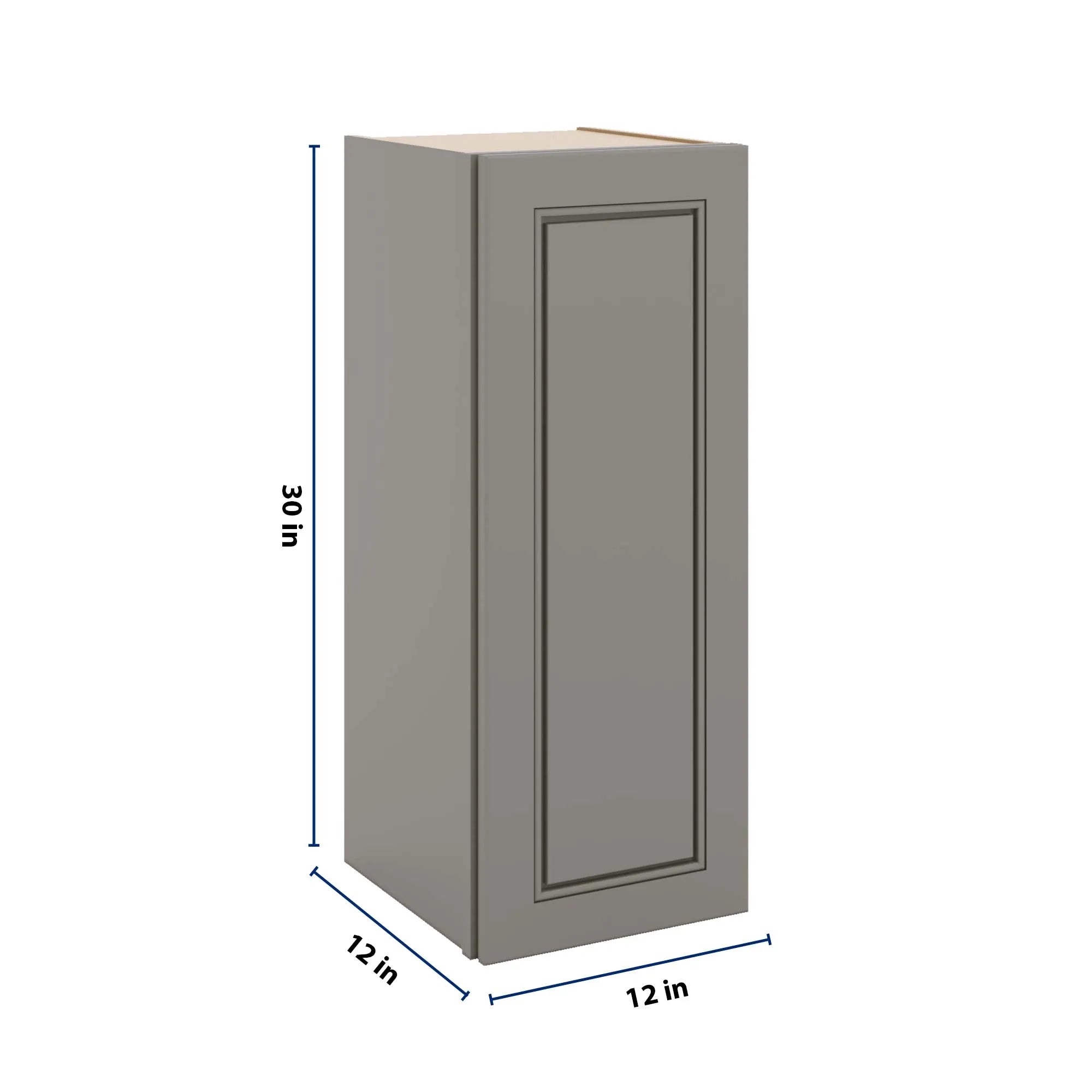 J&K Greige K3 Single Door Wall Cabinet - 12" W x 30" H