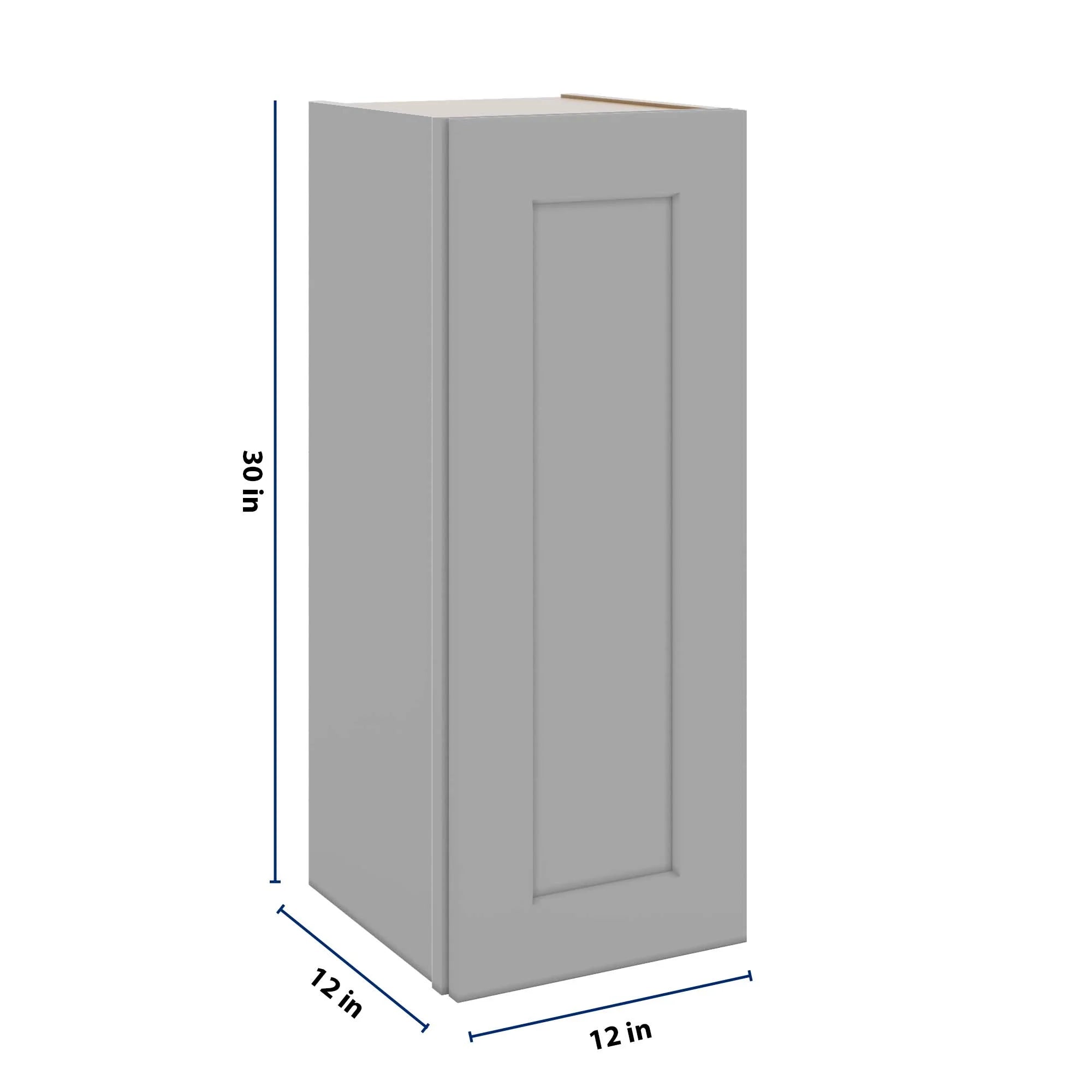 J&K Castle Grey S5 Single Door Wall Cabinet - 12" W x 30" H