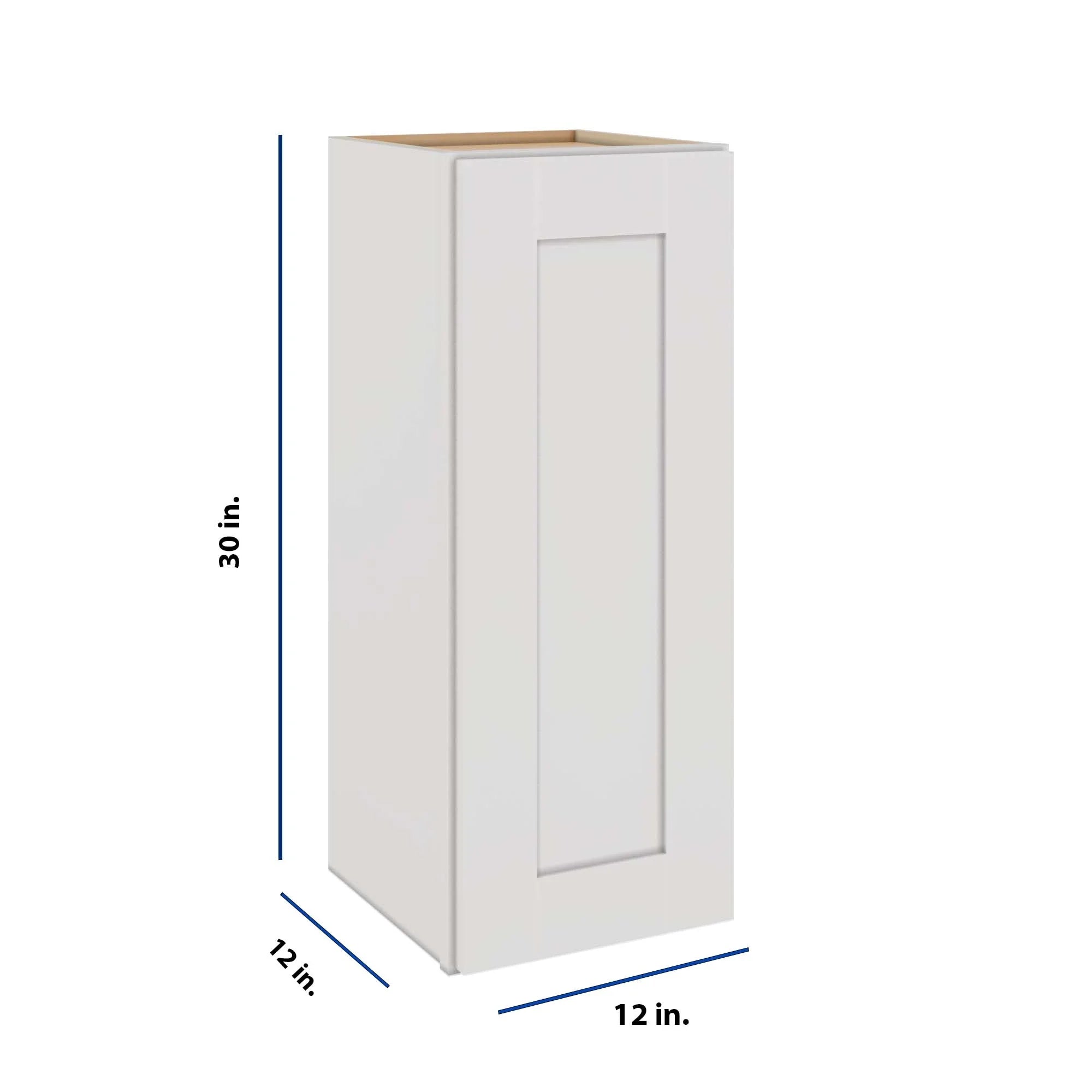 Modernform Cabinet White Shaker 12" W X 30" H X 12" D  Single Door Wall Cabinet