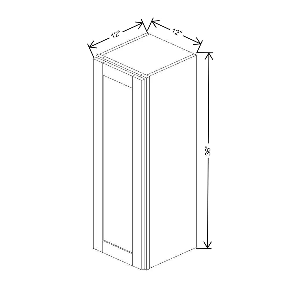 Kitchen Cabinet Distributors Shaker Designer White 5PC Single Door Wall Cabinet - 12" W x 36" H