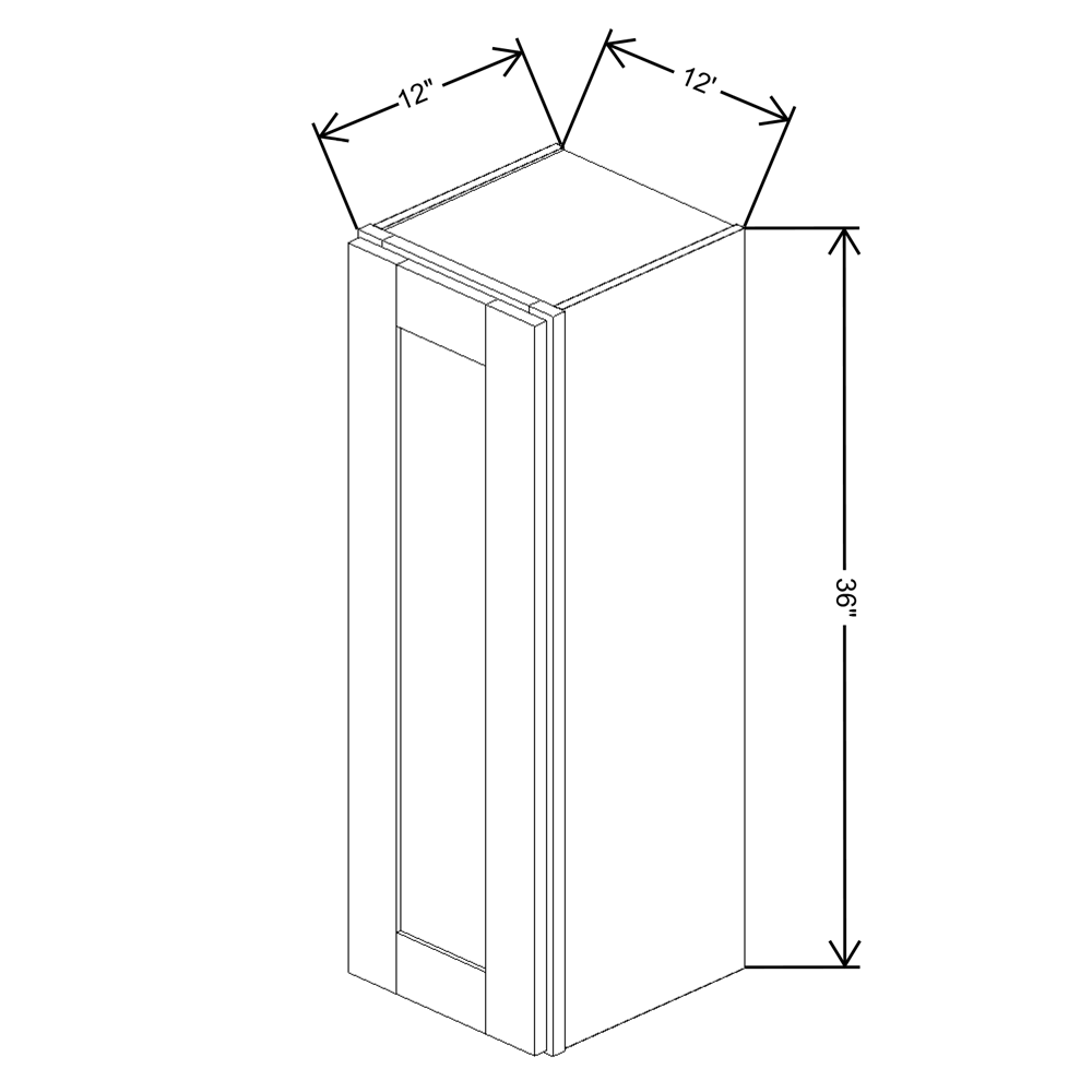 Fabuwood Quest Discovery Frost Wall 12"W x 36"H Shaker Cabinet